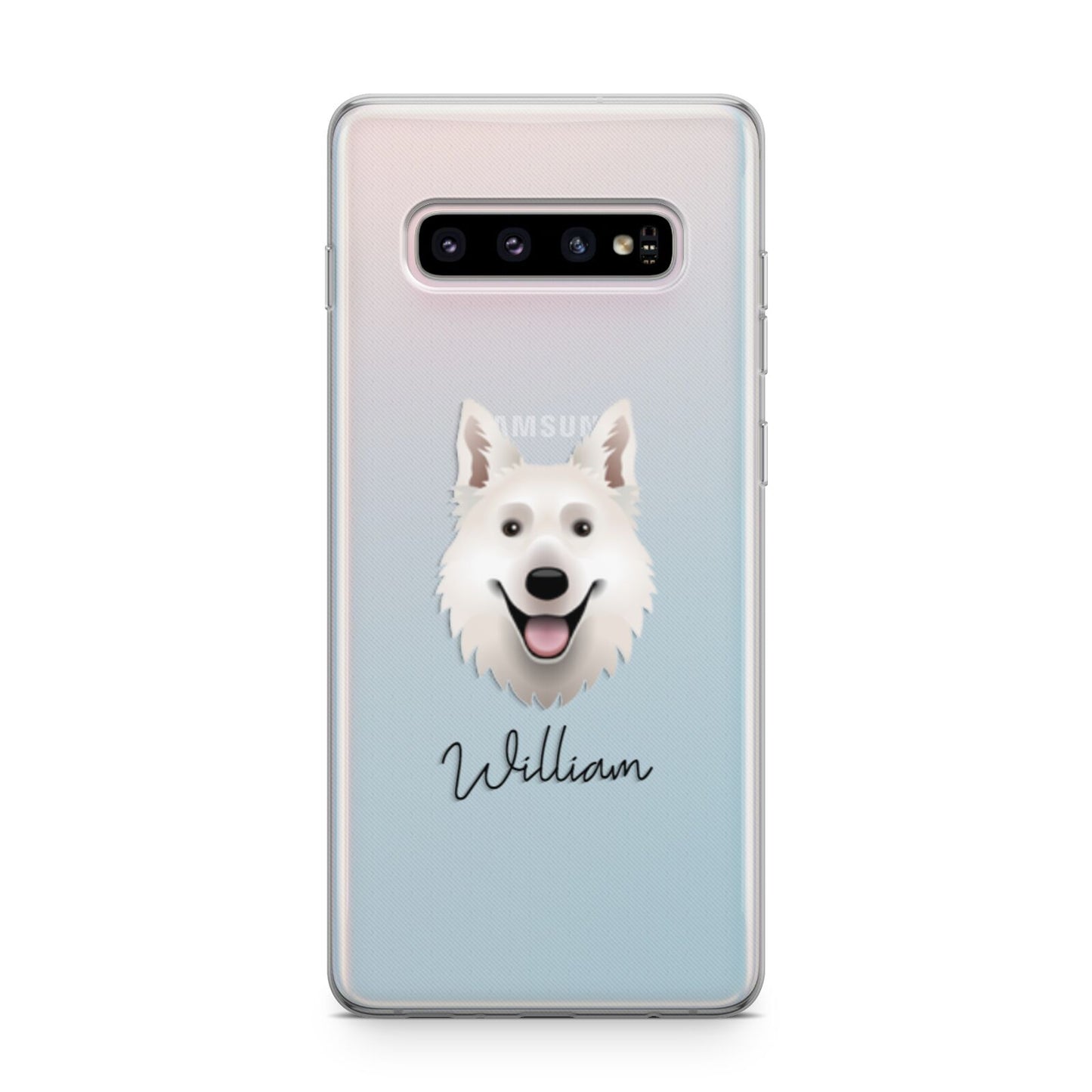 White Swiss Shepherd Dog Personalised Samsung Galaxy S10 Plus Case