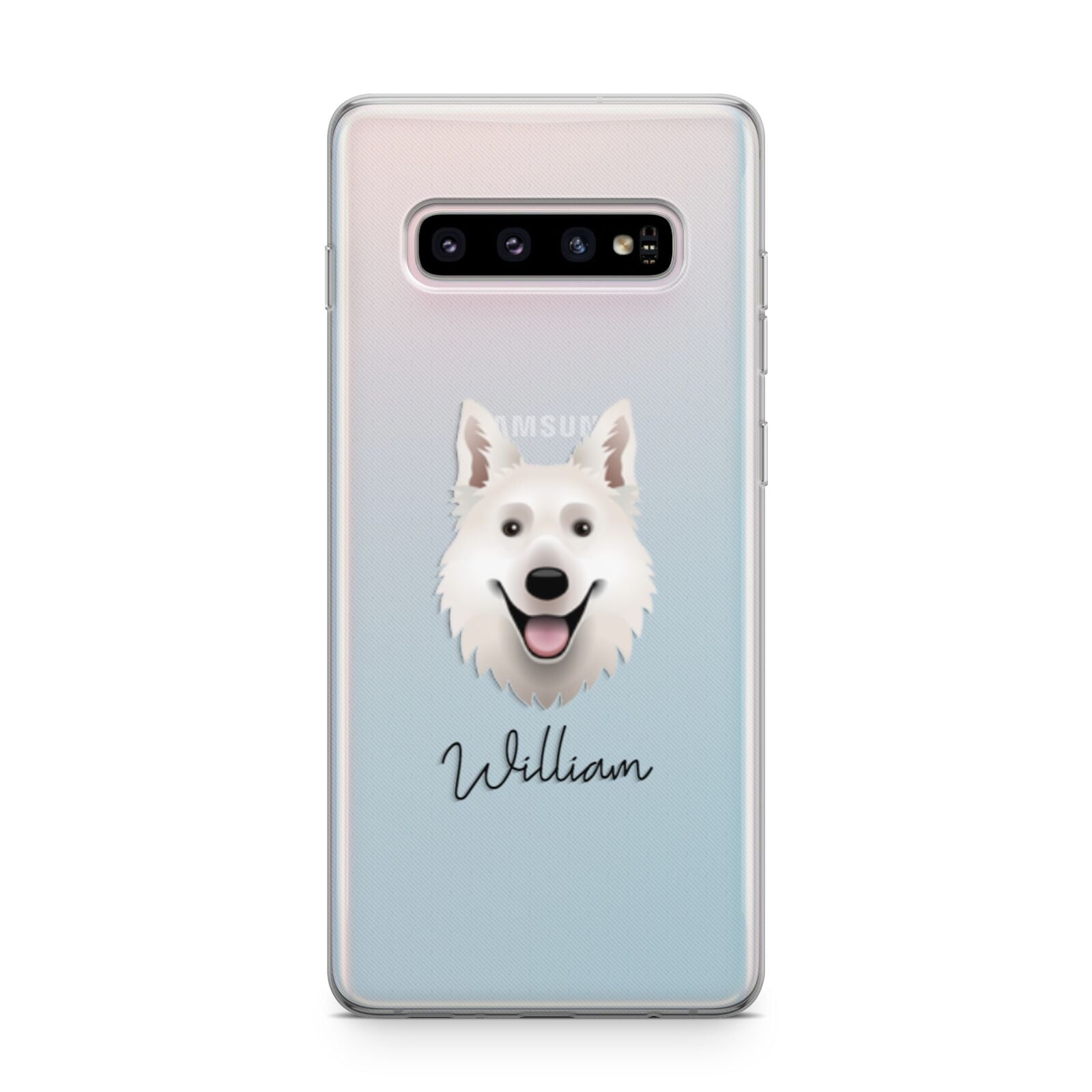 White Swiss Shepherd Dog Personalised Samsung Galaxy S10 Plus Case