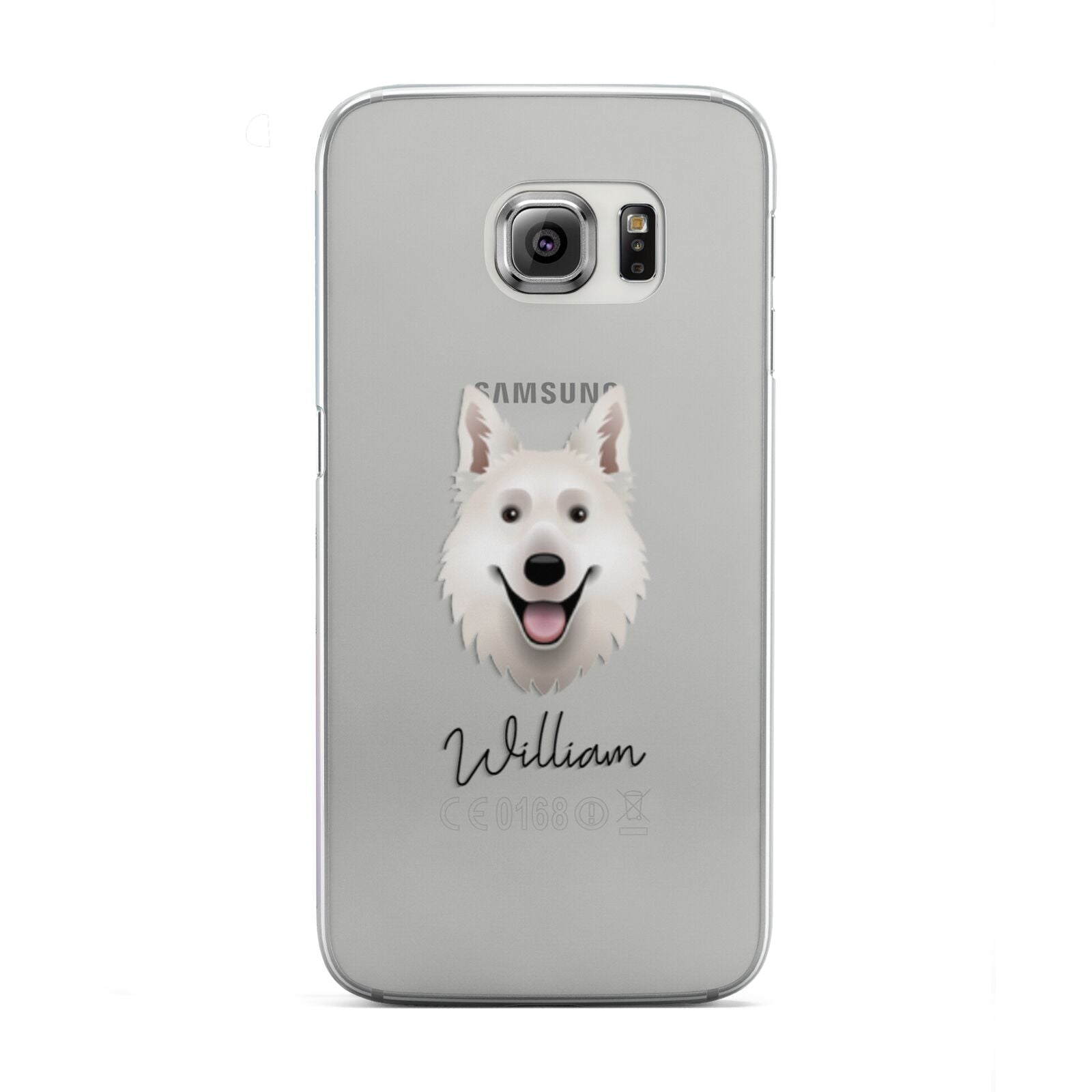 White Swiss Shepherd Dog Personalised Samsung Galaxy S6 Edge Case