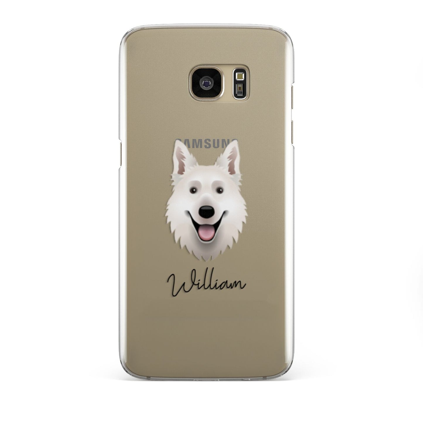 White Swiss Shepherd Dog Personalised Samsung Galaxy S7 Edge Case