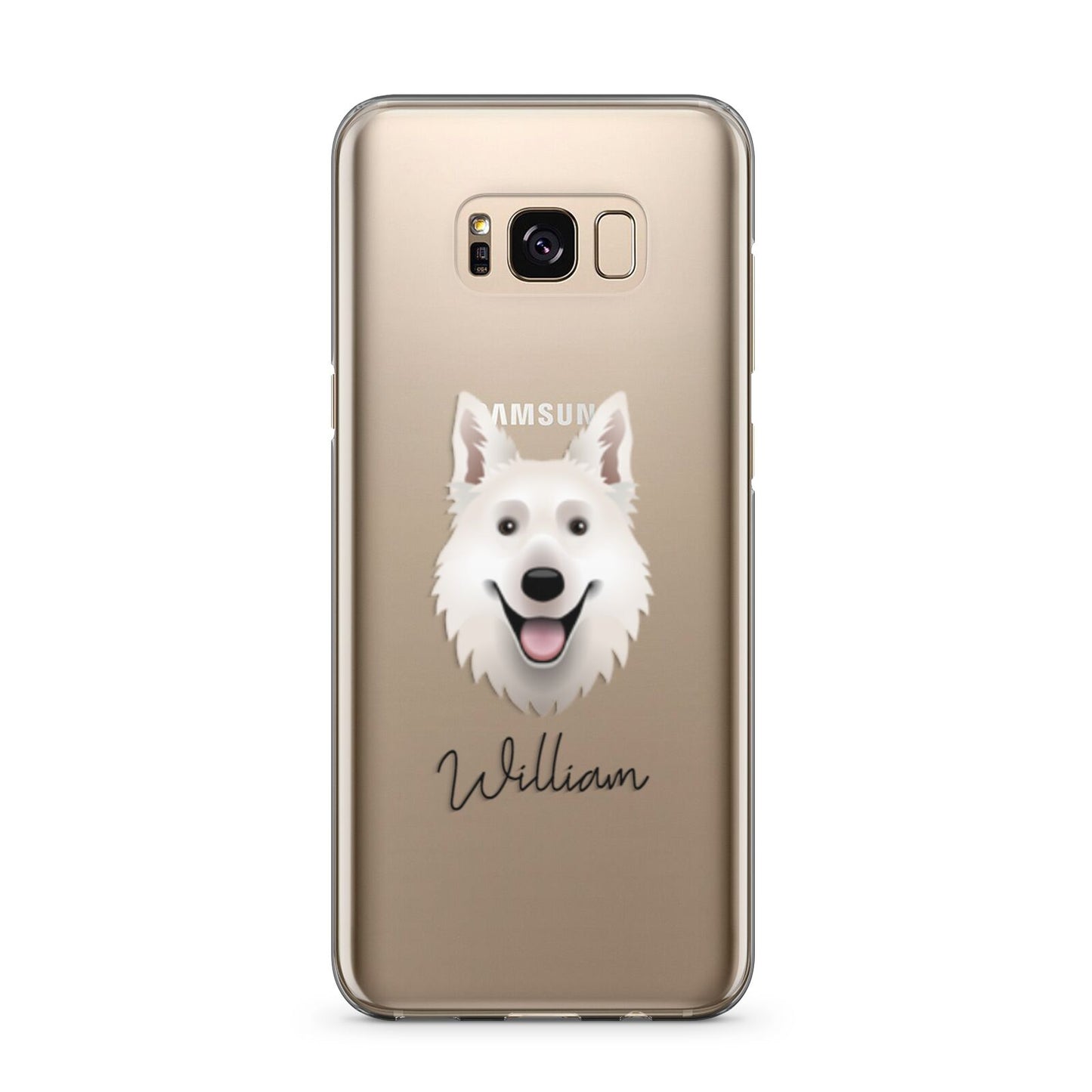 White Swiss Shepherd Dog Personalised Samsung Galaxy S8 Plus Case