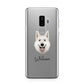 White Swiss Shepherd Dog Personalised Samsung Galaxy S9 Plus Case on Silver phone