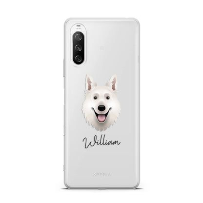 White Swiss Shepherd Dog Personalised Sony Xperia 10 III Case