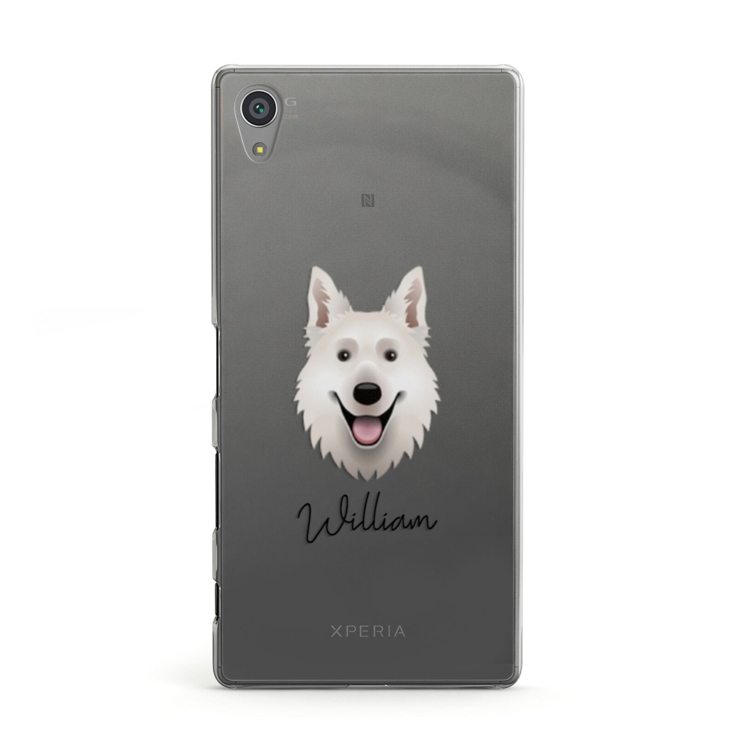 White Swiss Shepherd Dog Personalised Sony Xperia Case