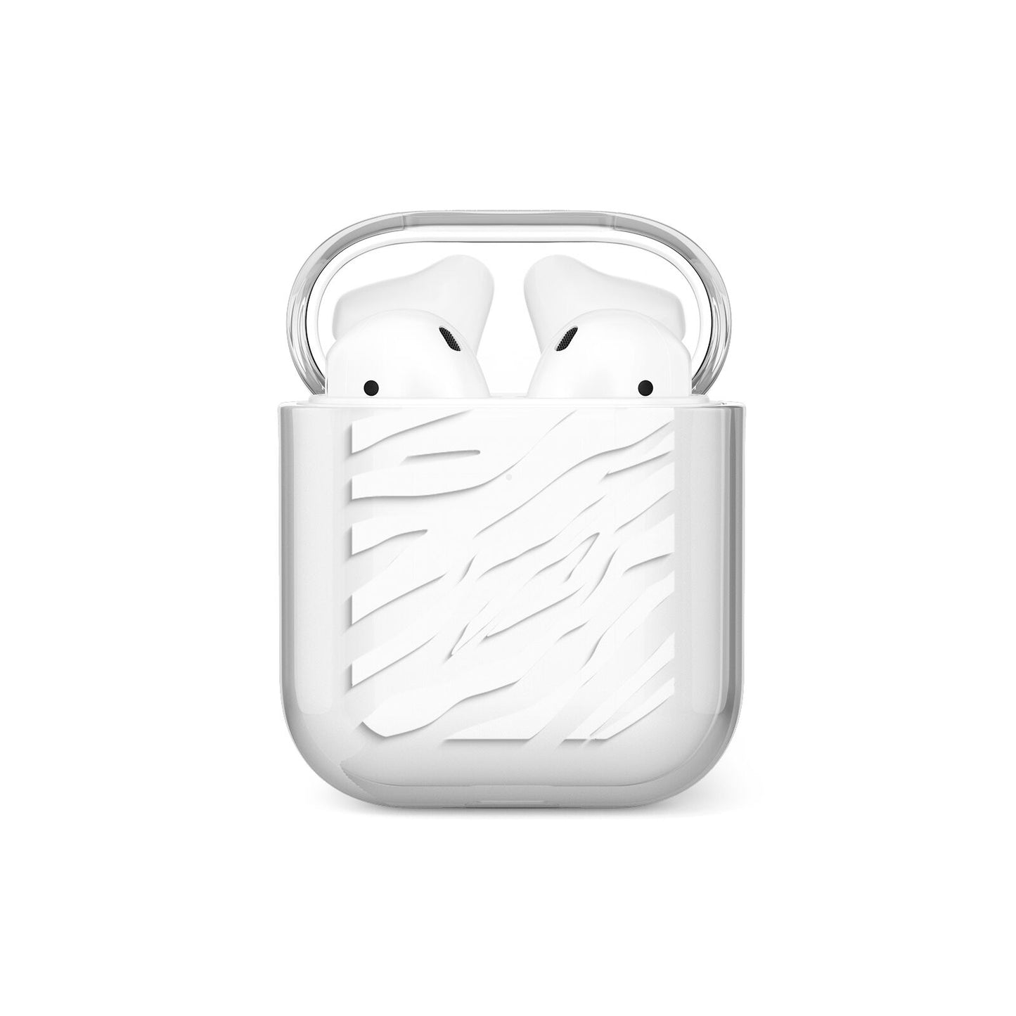 White Zebra Print AirPods Case