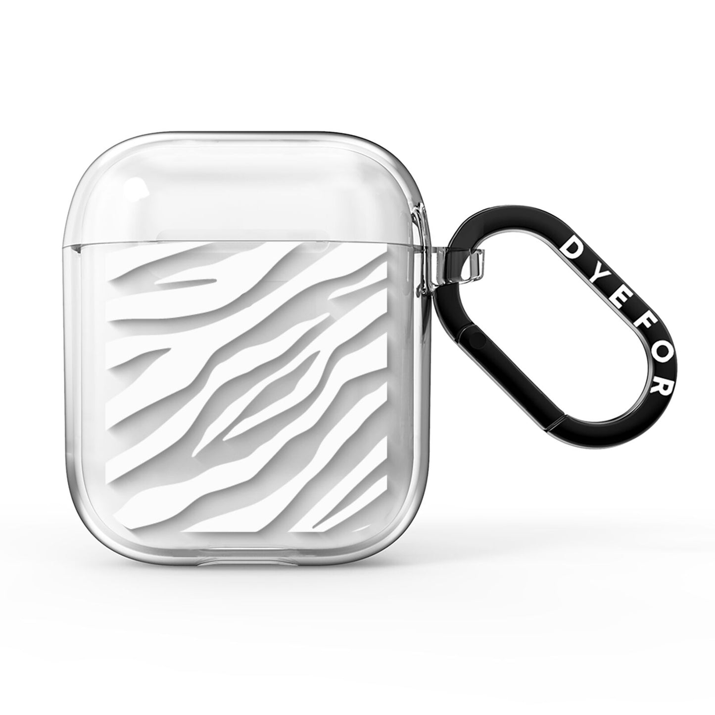 White Zebra Print AirPods Clear Case