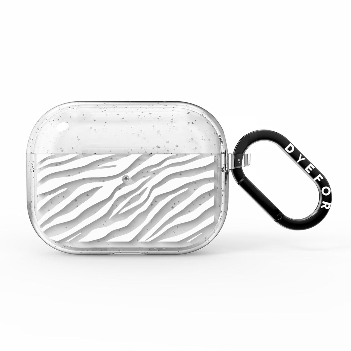 White Zebra Print AirPods Pro Glitter Case