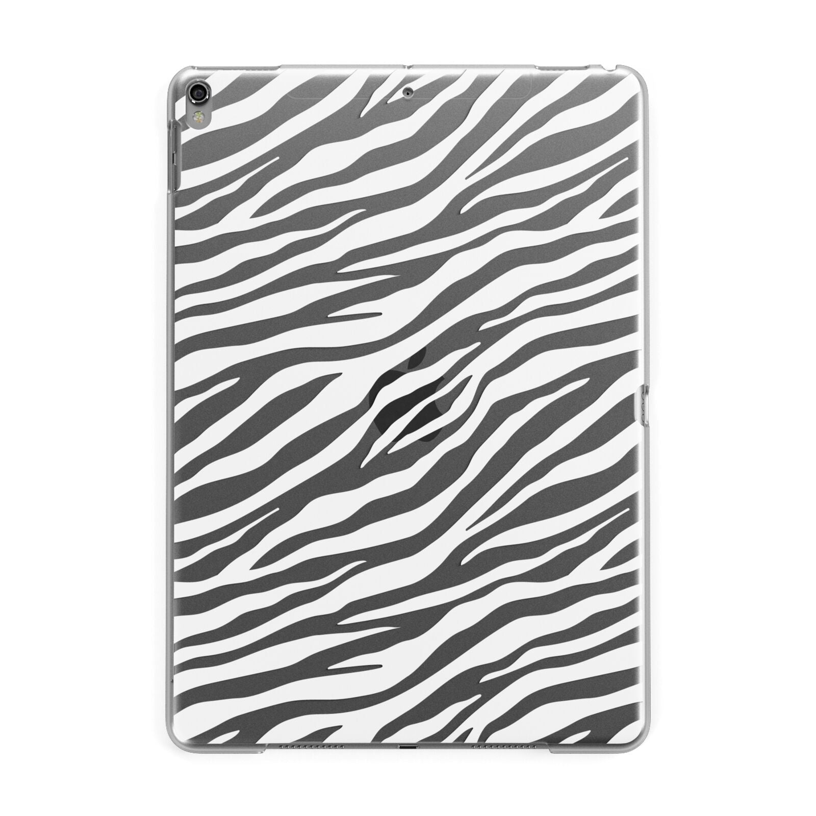 White Zebra Print Apple iPad Grey Case