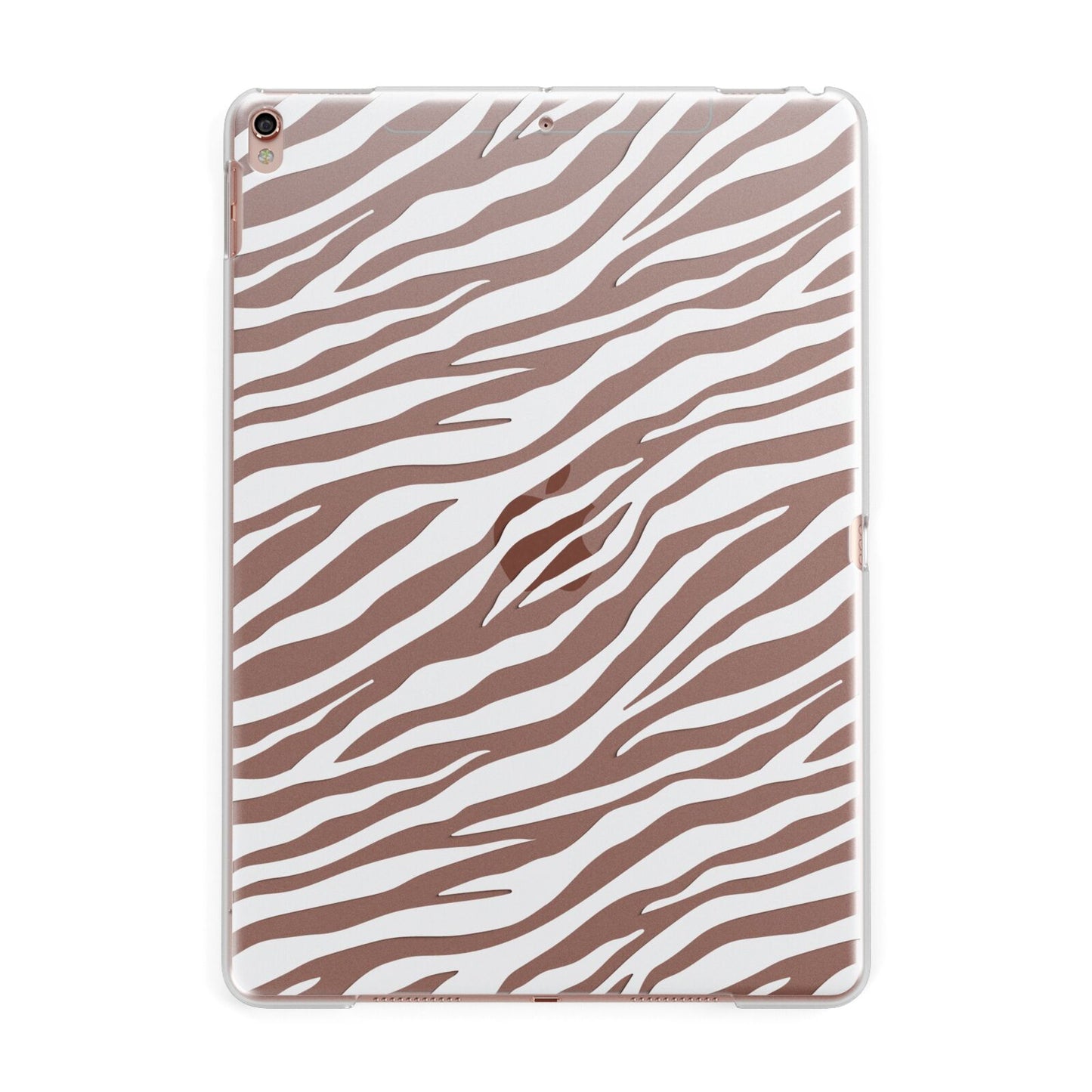 White Zebra Print Apple iPad Rose Gold Case