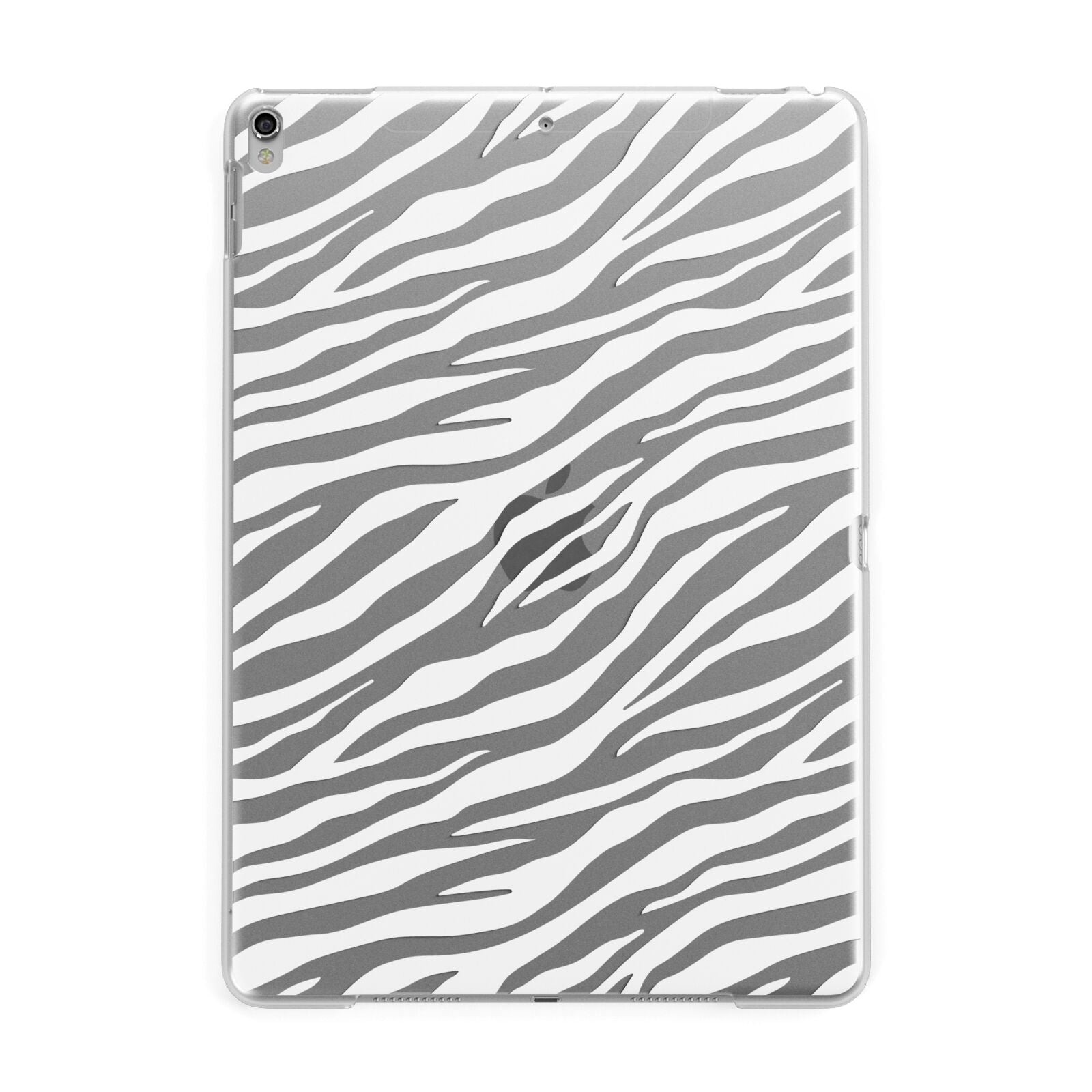 White Zebra Print Apple iPad Silver Case