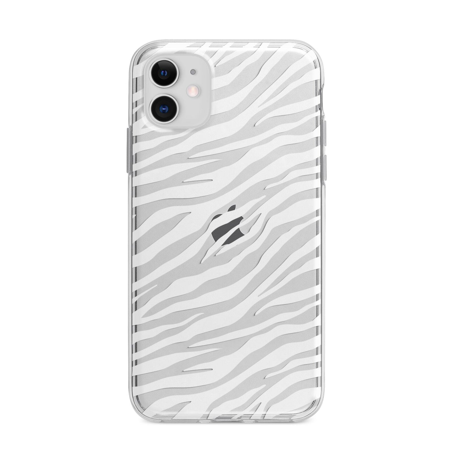 White Zebra Print Apple iPhone 11 in White with Bumper Case