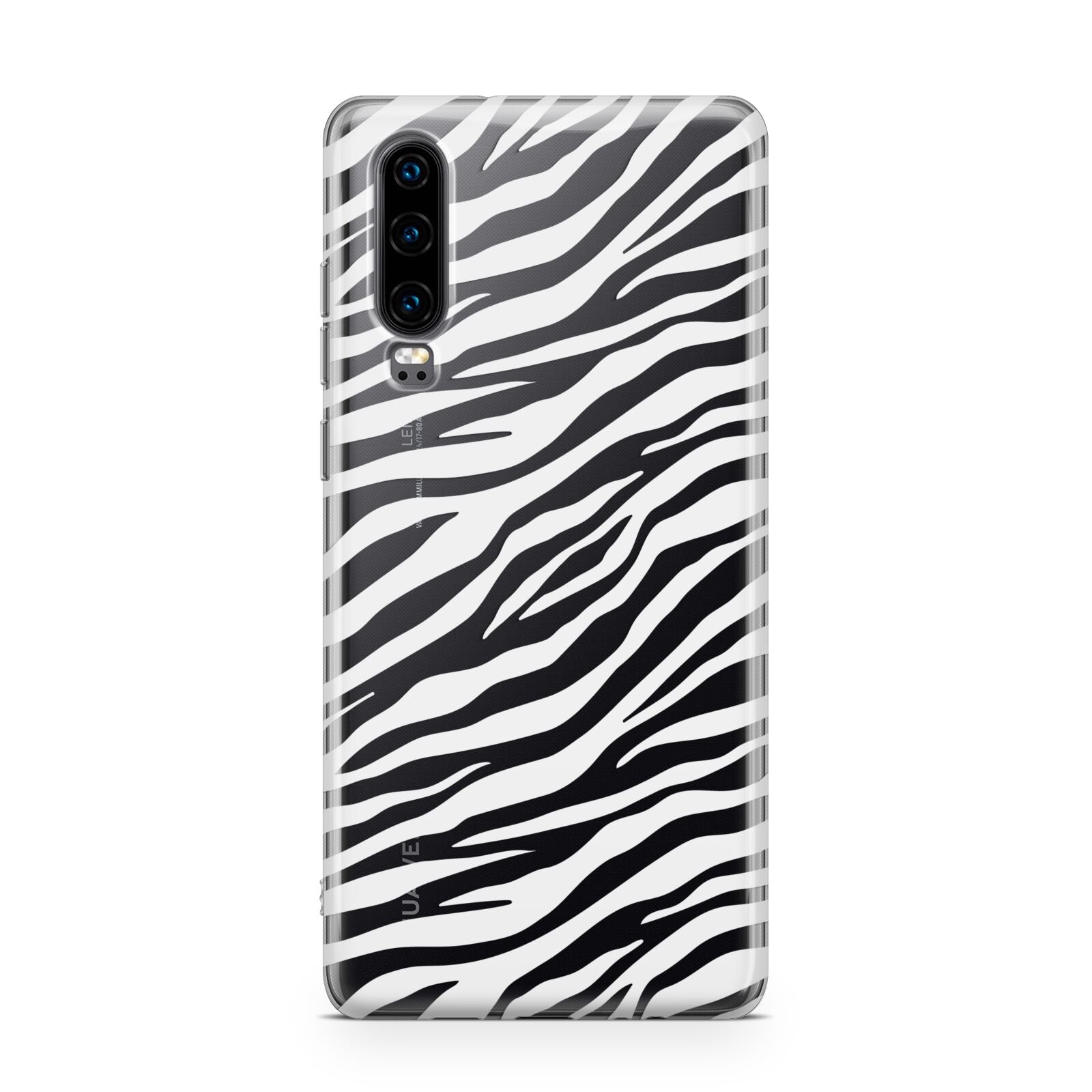 White Zebra Print Huawei P30 Phone Case