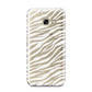 White Zebra Print Samsung Galaxy A3 2017 Case on gold phone