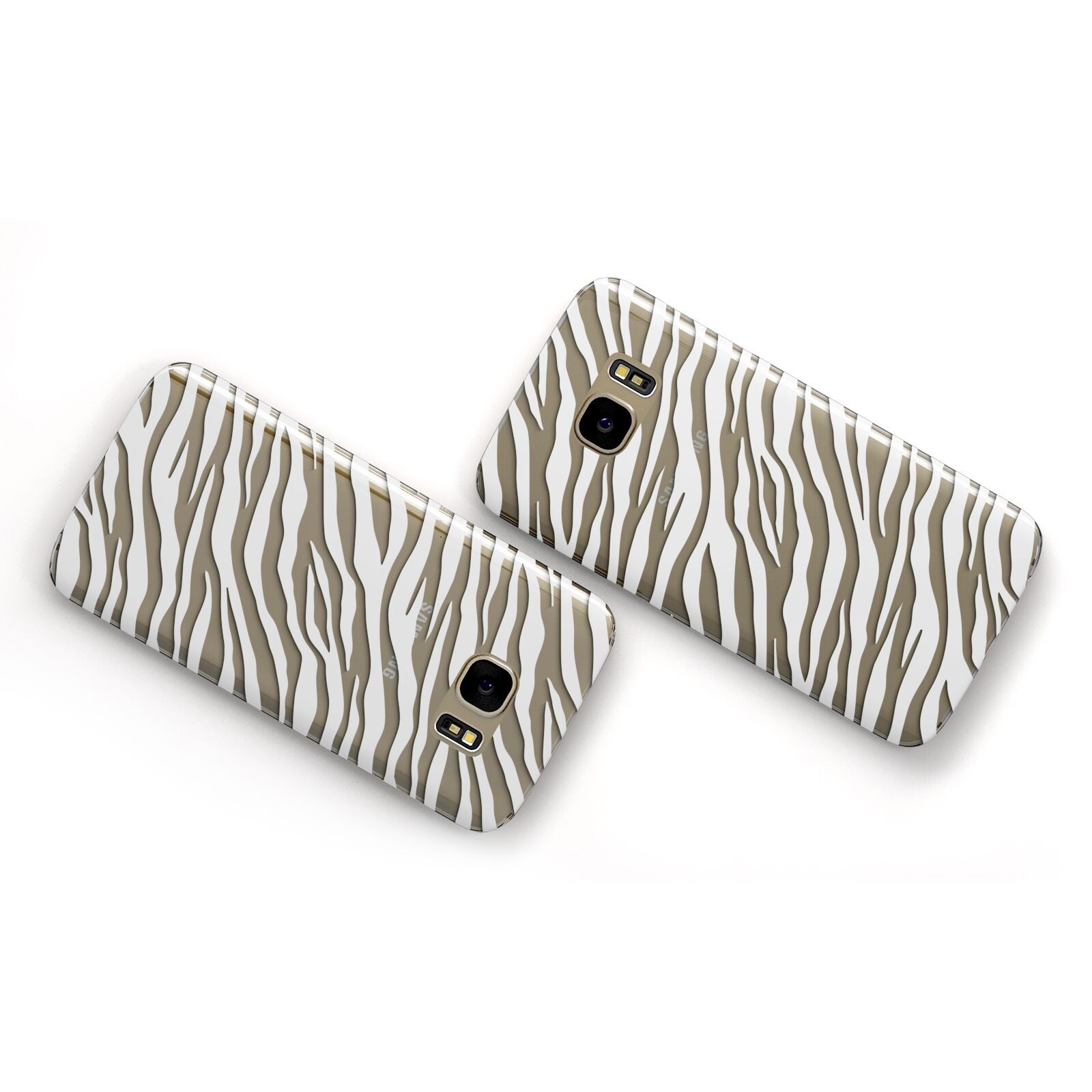 White Zebra Print Samsung Galaxy Case Flat Overview