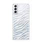 White Zebra Print Samsung S21 Plus Phone Case