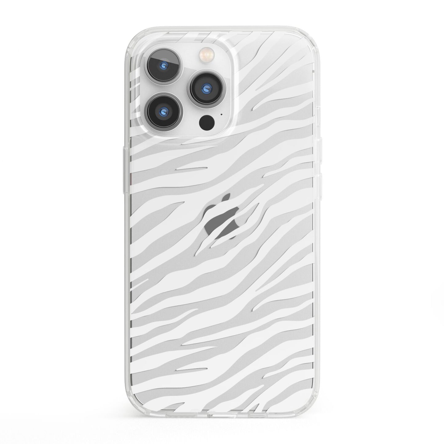 White Zebra Print iPhone 13 Pro Clear Bumper Case