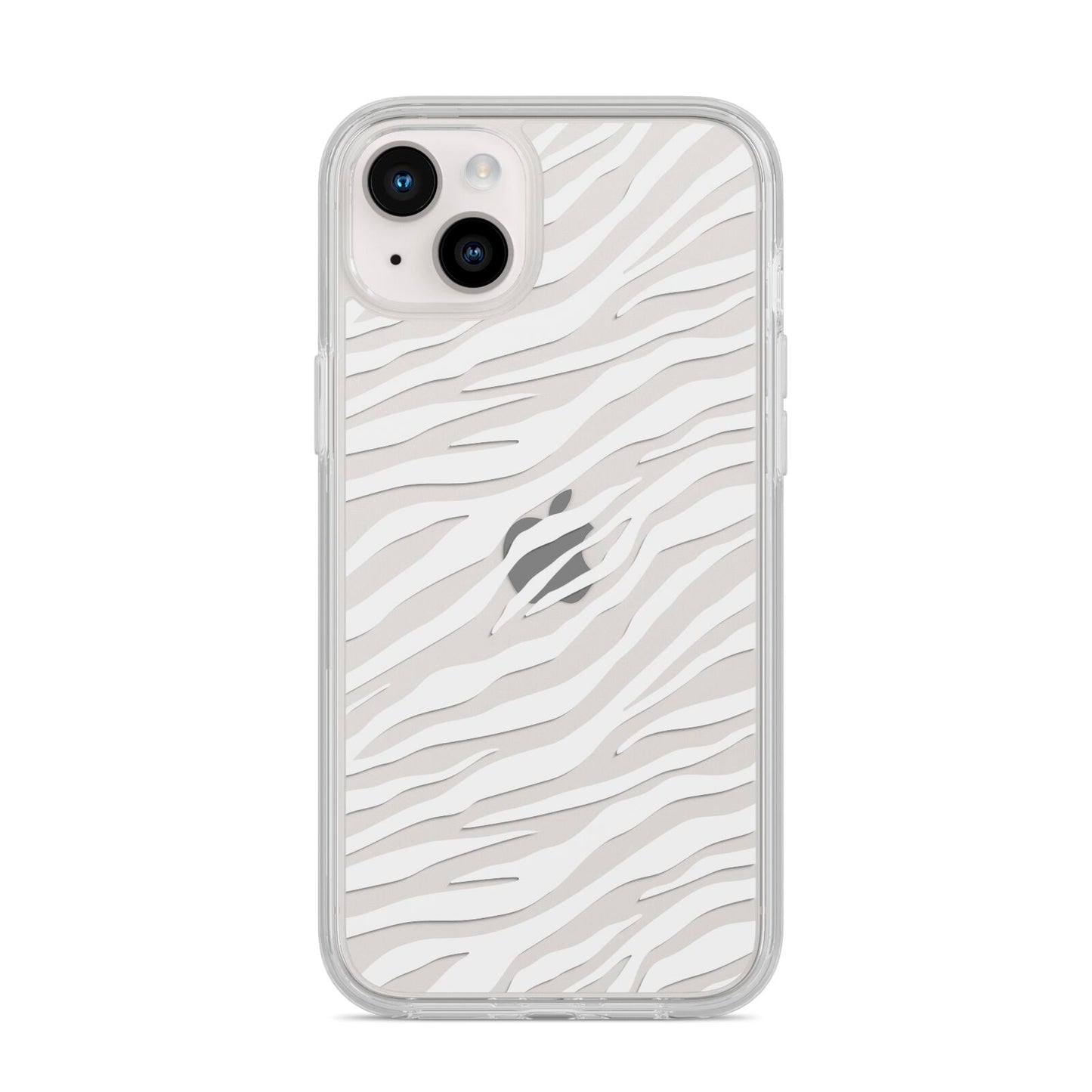 White Zebra Print iPhone 14 Plus Clear Tough Case Starlight