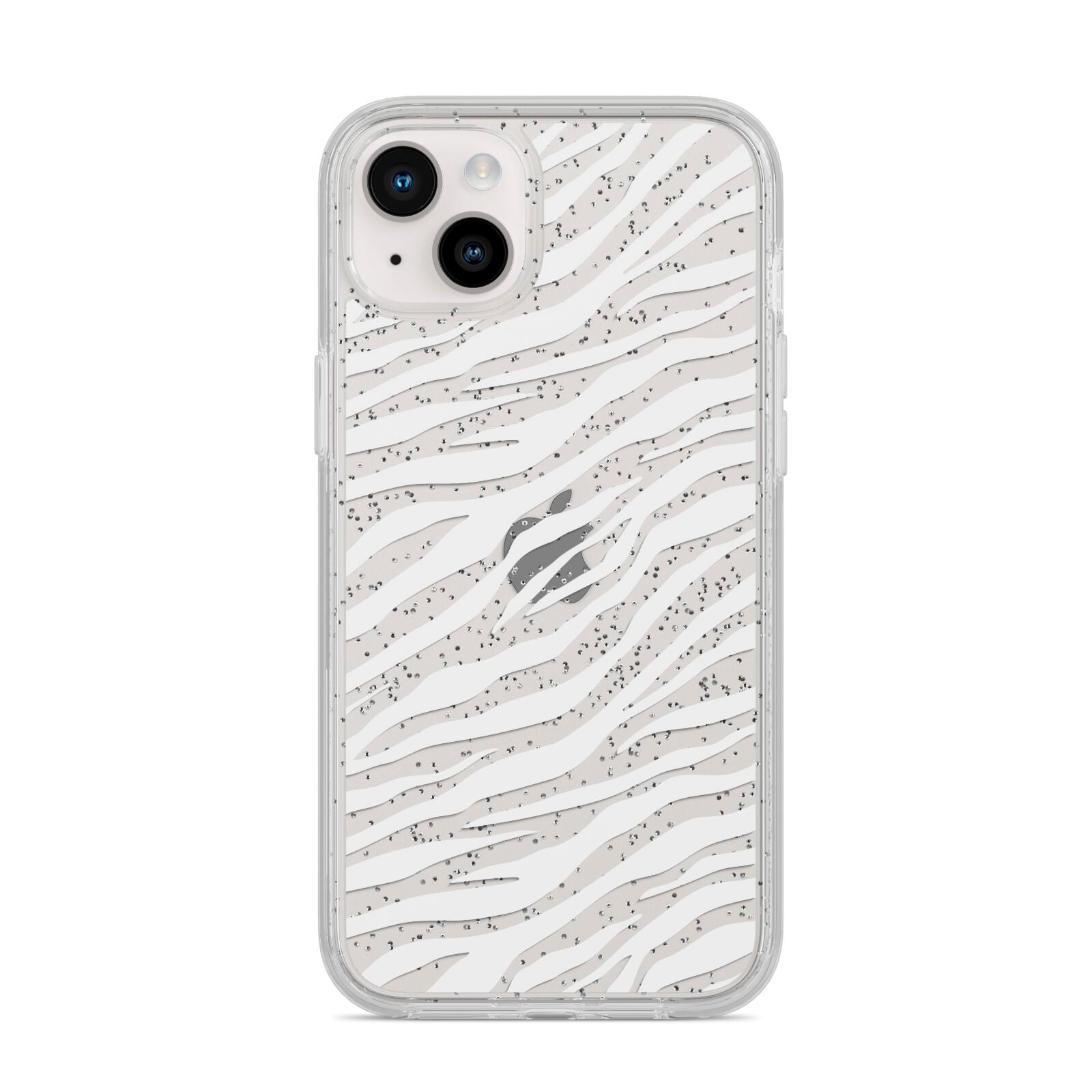 White Zebra Print iPhone 14 Plus Glitter Tough Case Starlight