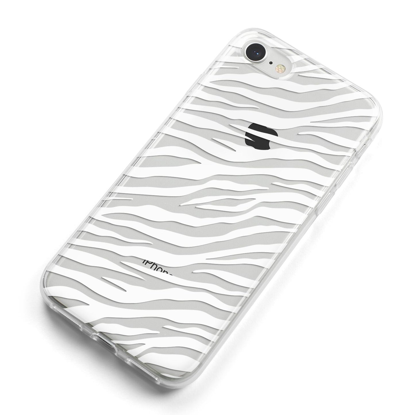 White Zebra Print iPhone 8 Bumper Case on Silver iPhone Alternative Image