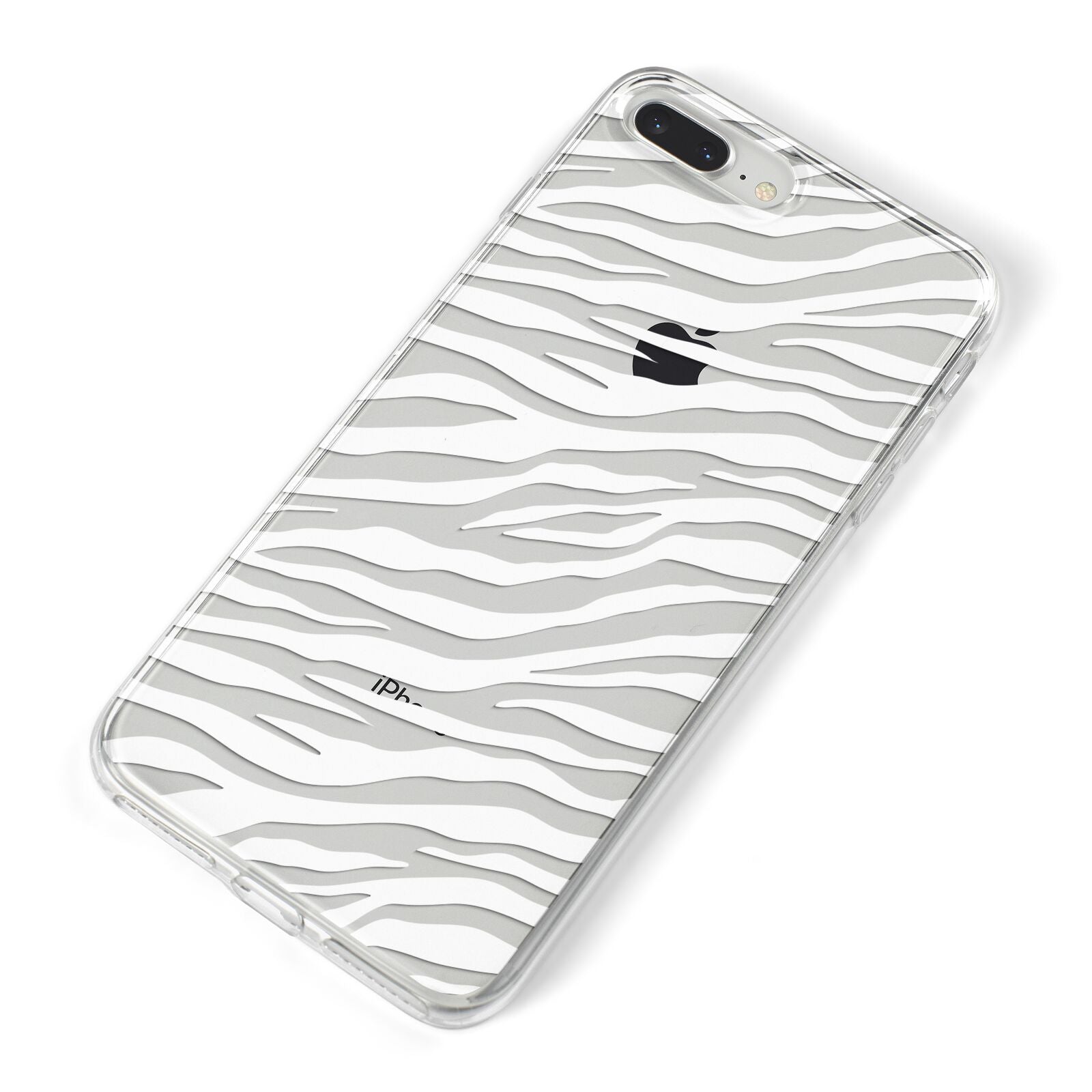 White Zebra Print iPhone 8 Plus Bumper Case on Silver iPhone Alternative Image