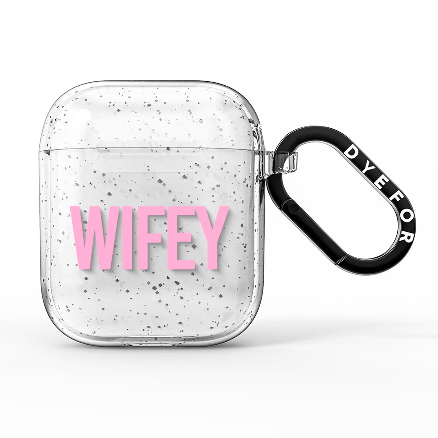 Wifey Pink AirPods Glitter Case