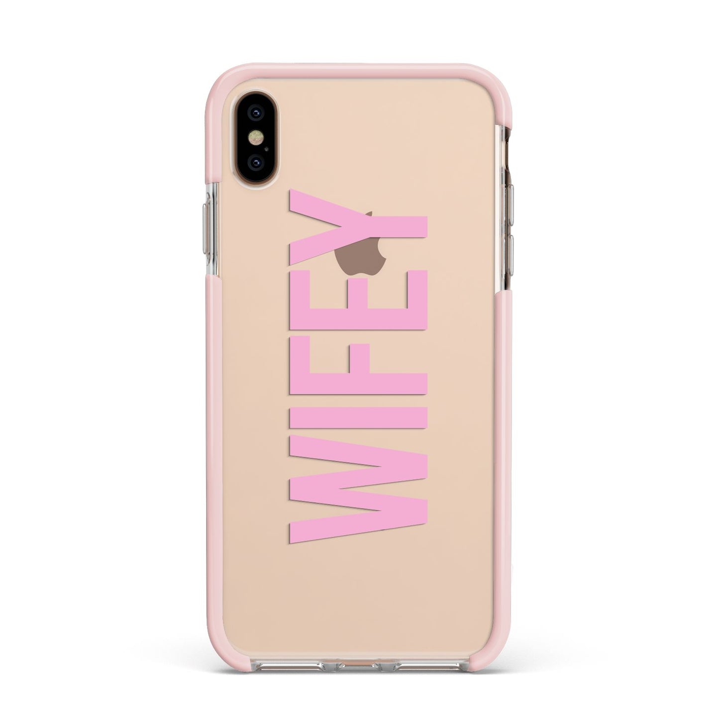 Wifey Pink Apple iPhone Xs Max Impact Case Pink Edge on Gold Phone