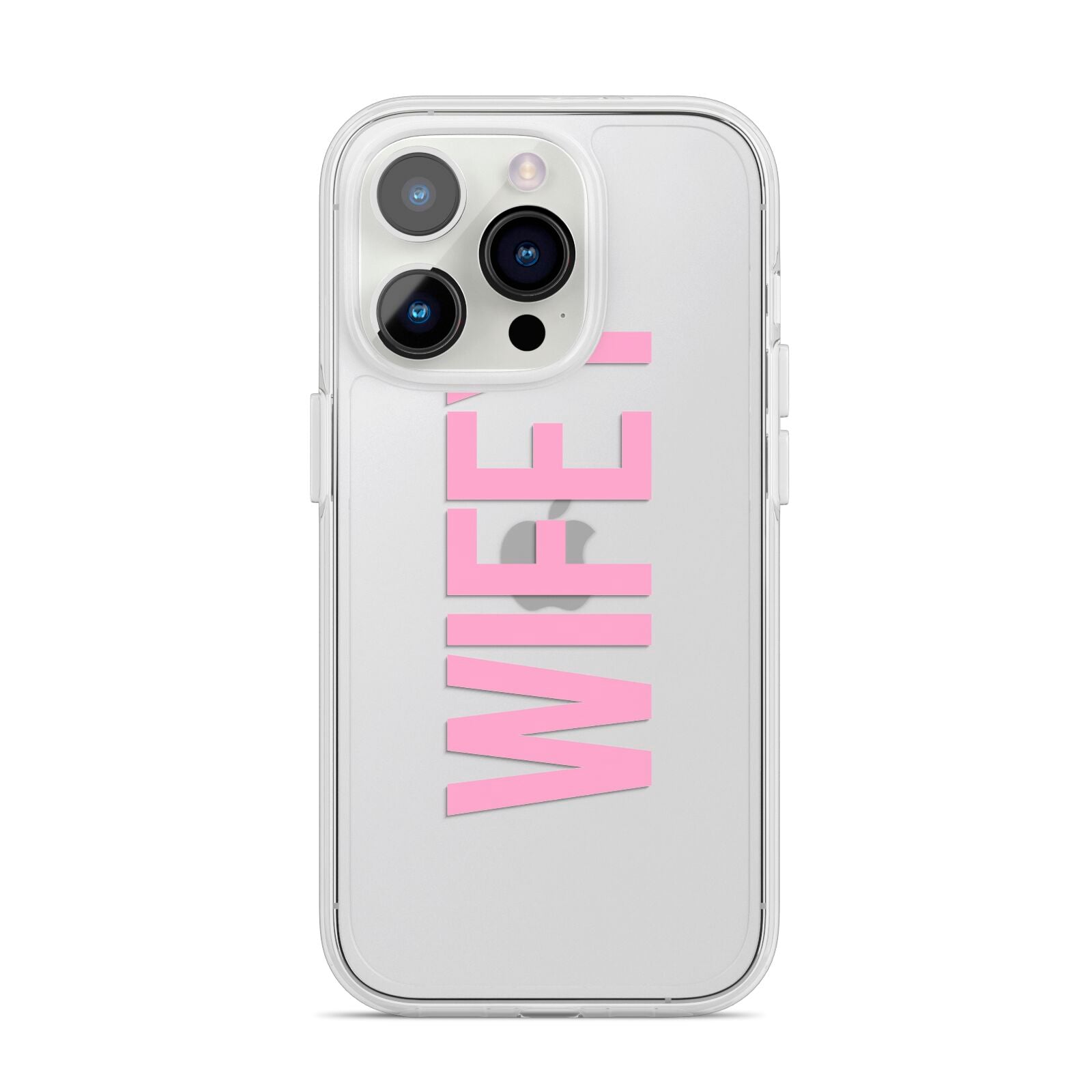 Wifey Pink iPhone 14 Pro Clear Tough Case Silver
