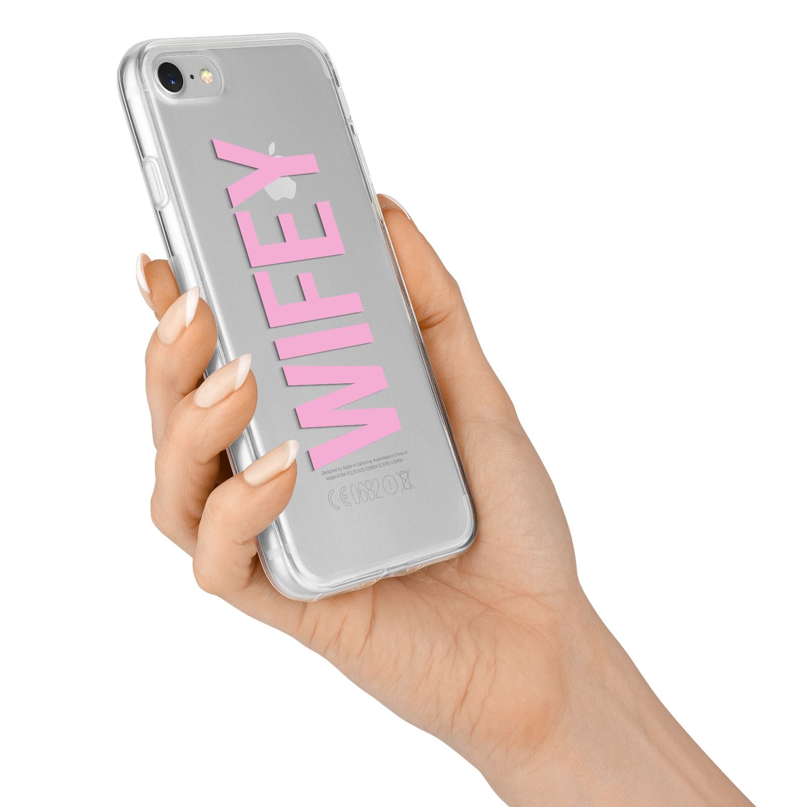 Wifey Pink iPhone 7 Bumper Case on Silver iPhone Alternative Image