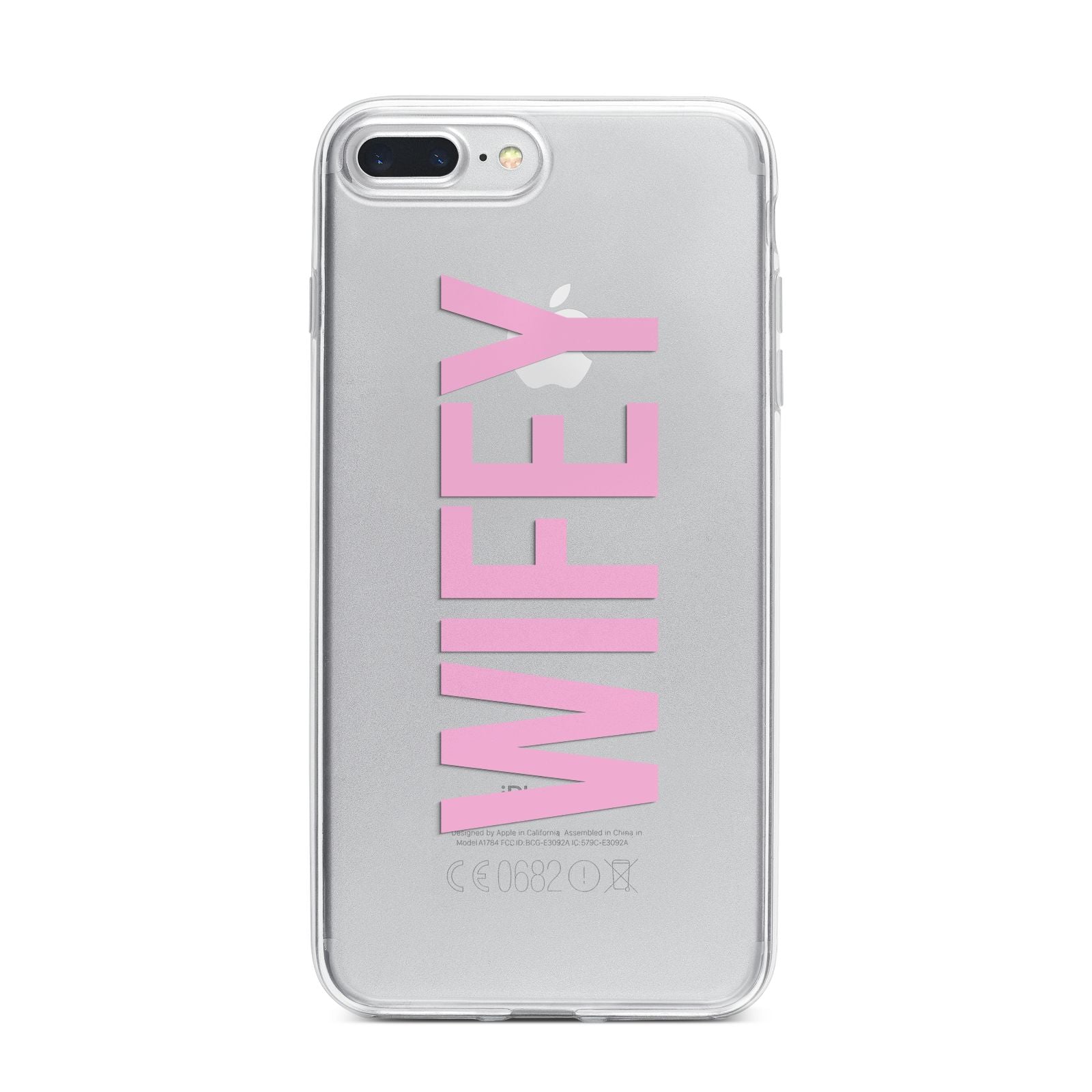 Wifey Pink iPhone 7 Plus Bumper Case on Silver iPhone