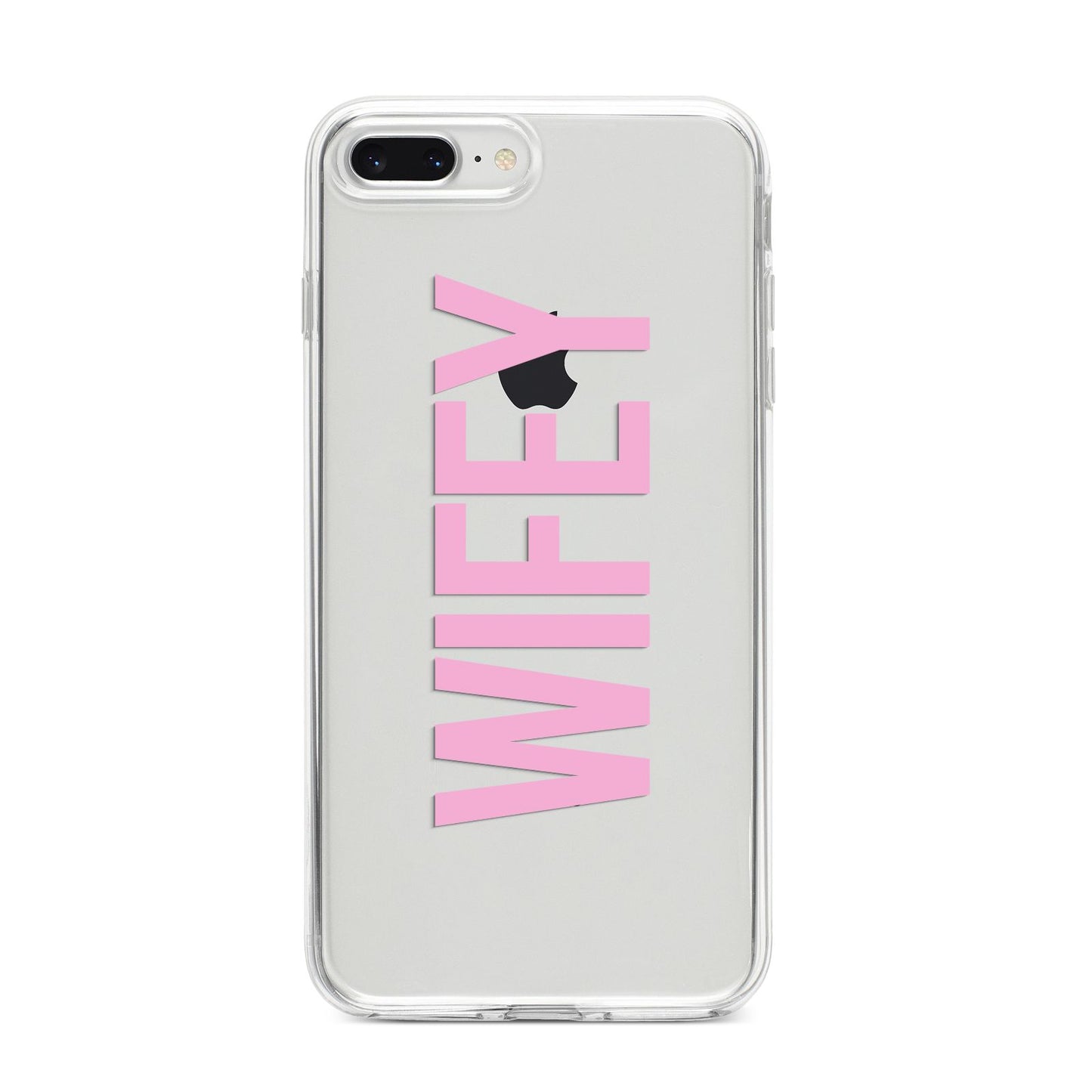 Wifey Pink iPhone 8 Plus Bumper Case on Silver iPhone