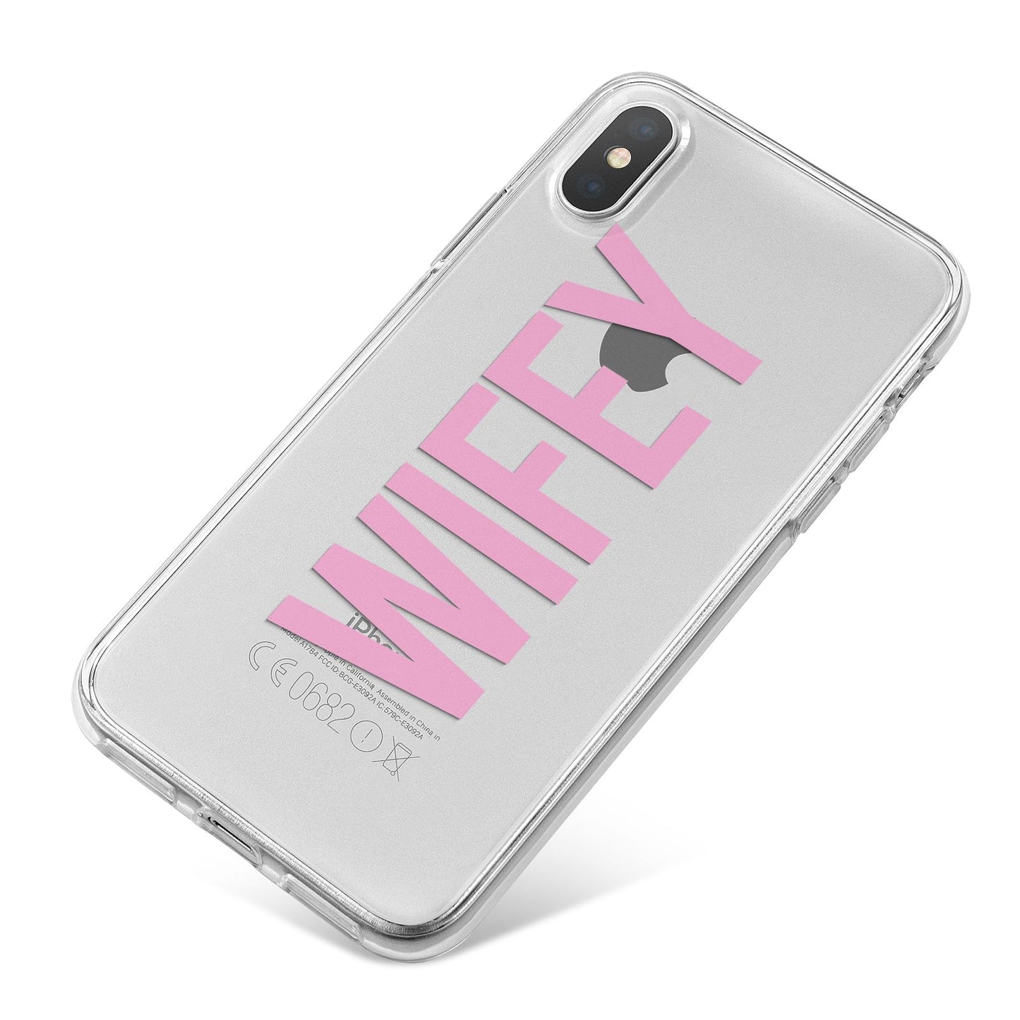 Wifey Pink iPhone X Bumper Case on Silver iPhone