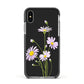 Wild Daisies Apple iPhone Xs Impact Case Black Edge on Silver Phone