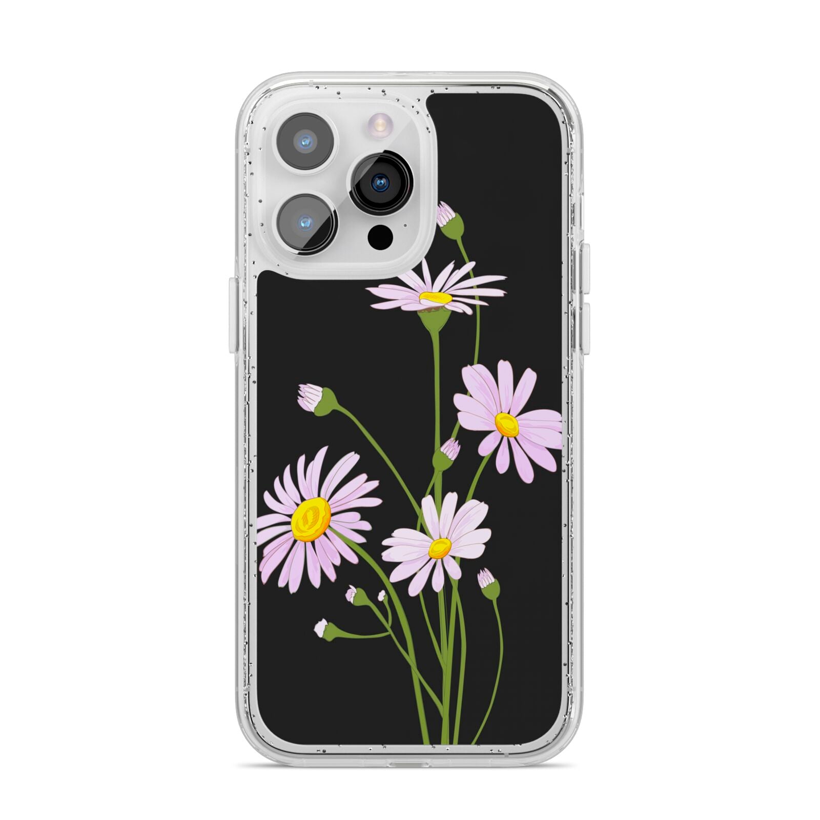 Wild Daisies iPhone 14 Pro Max Glitter Tough Case Silver