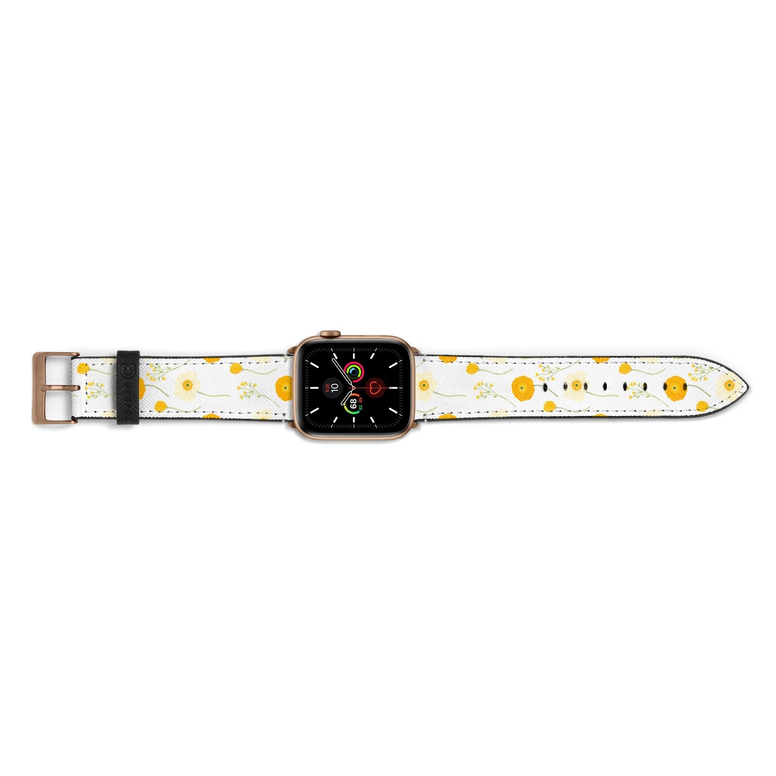 Wild Floral Apple Watch Strap Landscape Image Gold Hardware