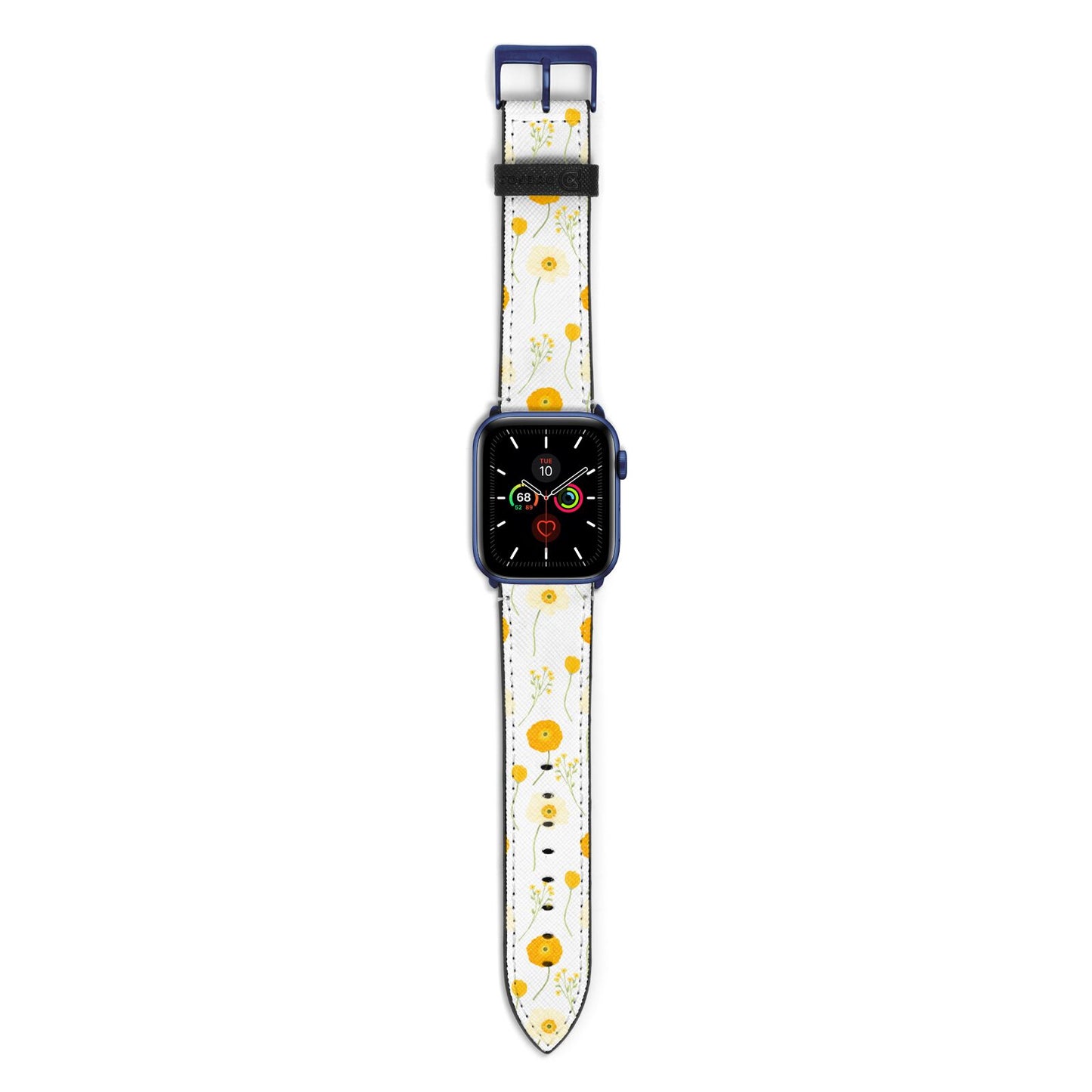 Wild Floral Apple Watch Strap with Blue Hardware