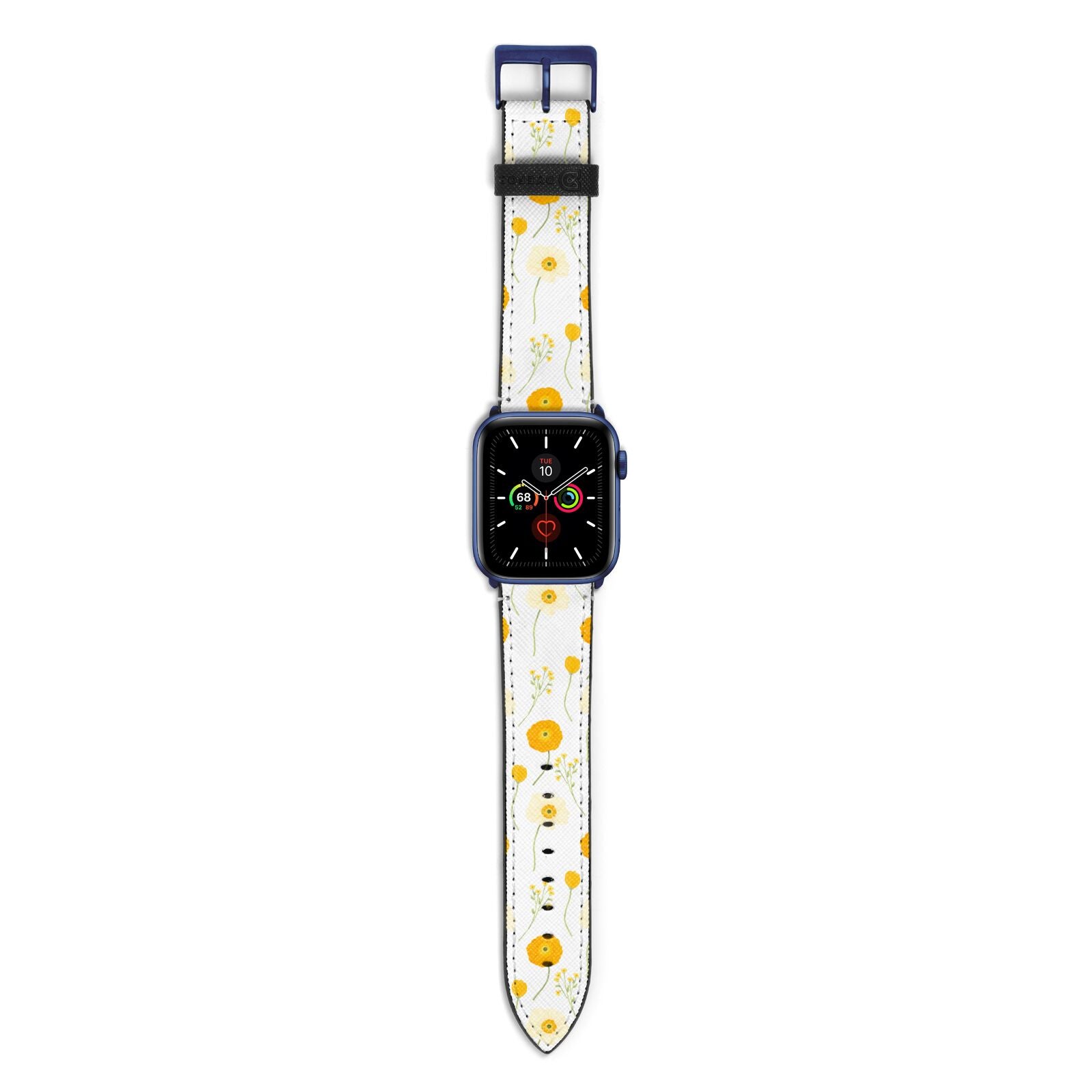 Wild Floral Apple Watch Strap with Blue Hardware