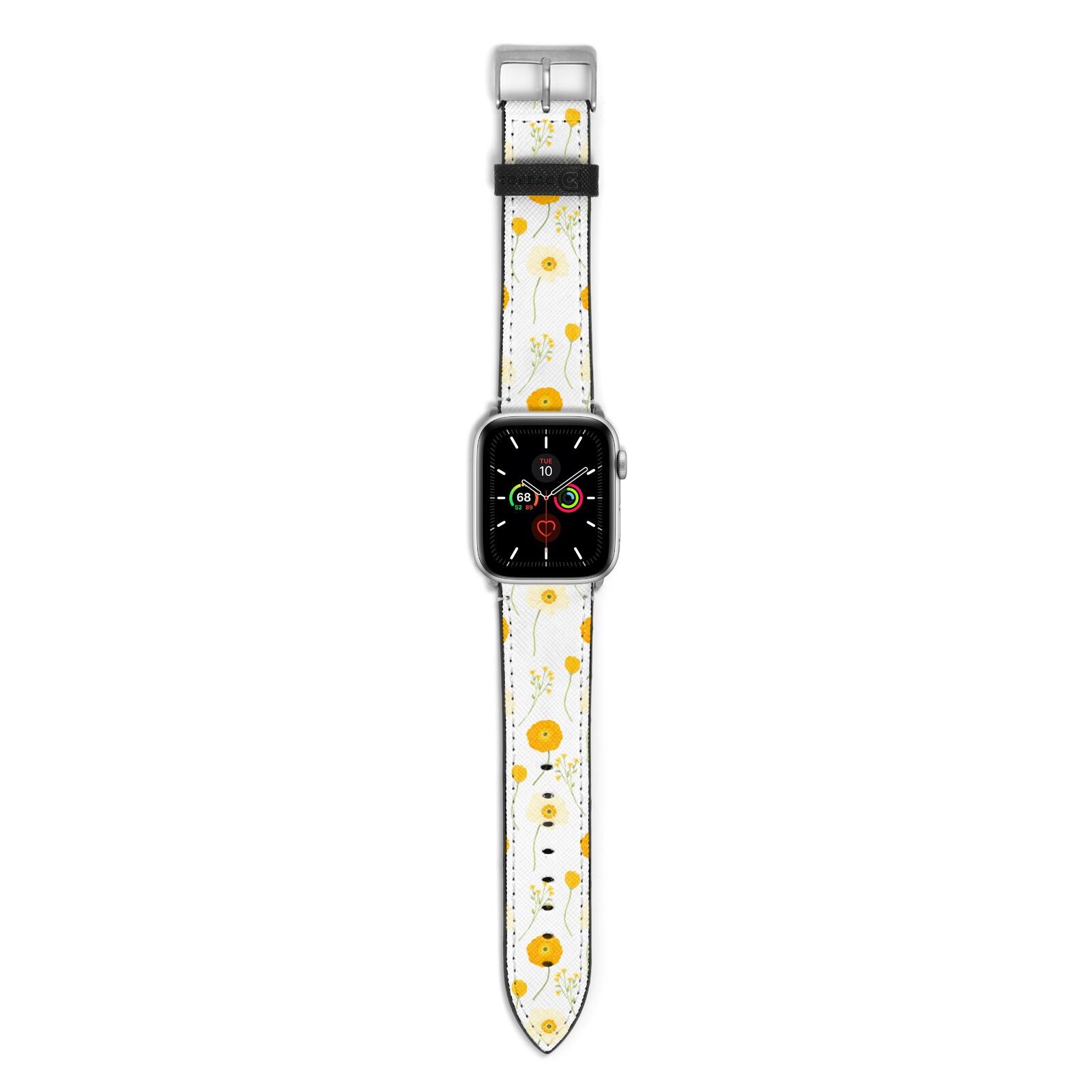 Wild Floral Apple Watch Strap with Silver Hardware