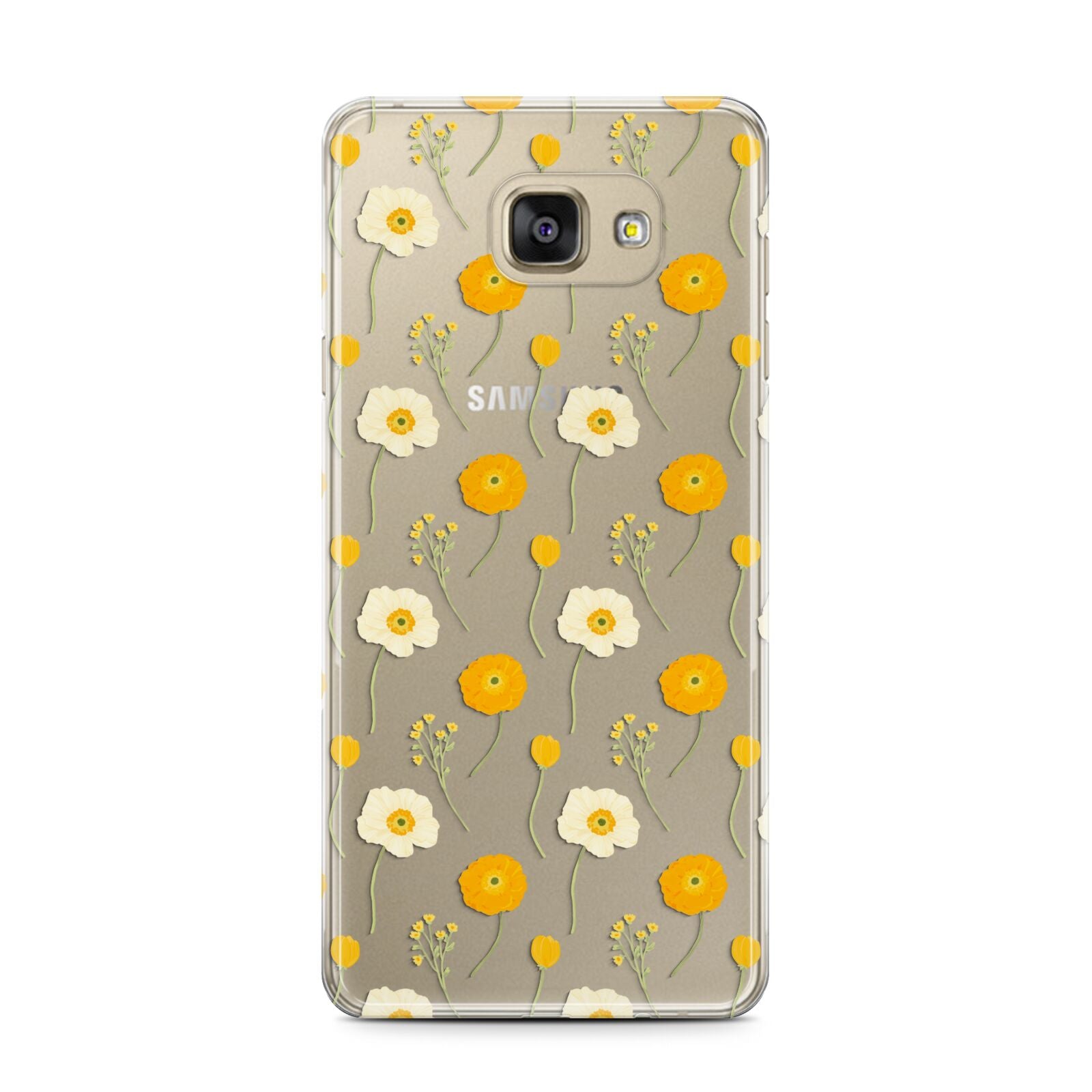 Wild Floral Samsung Galaxy A7 2016 Case on gold phone