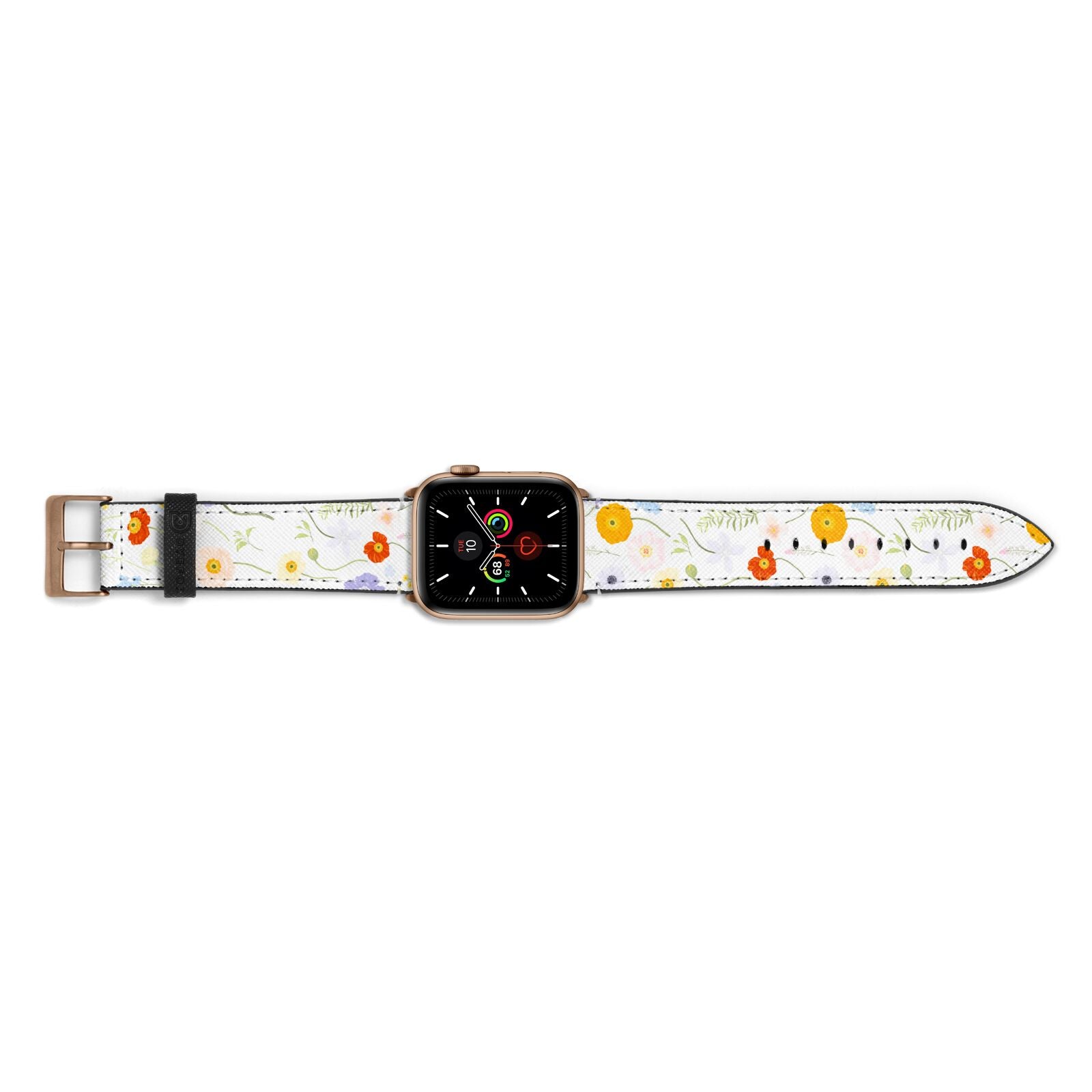 Wild Flower Apple Watch Strap Landscape Image Gold Hardware