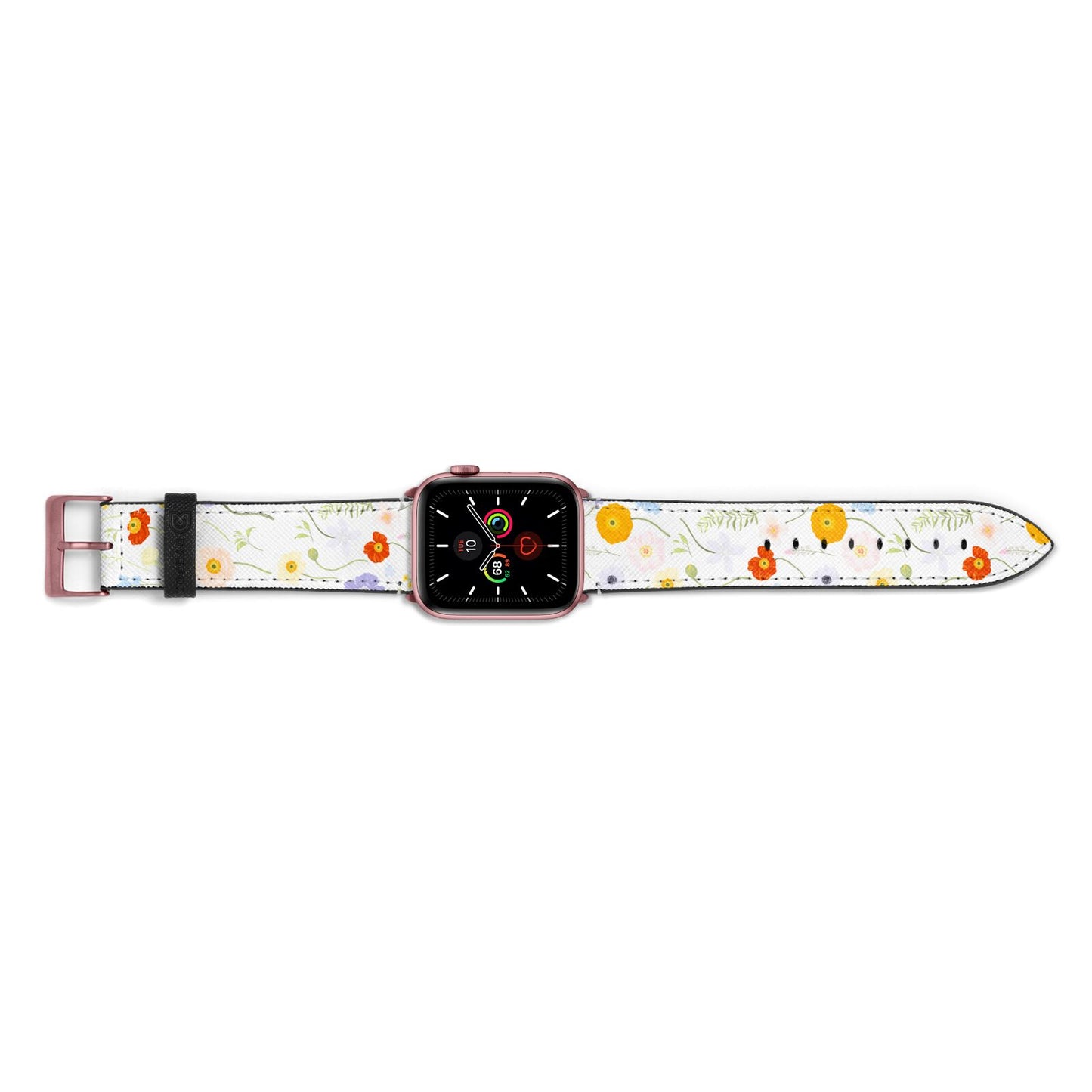 Wild Flower Apple Watch Strap Landscape Image Rose Gold Hardware