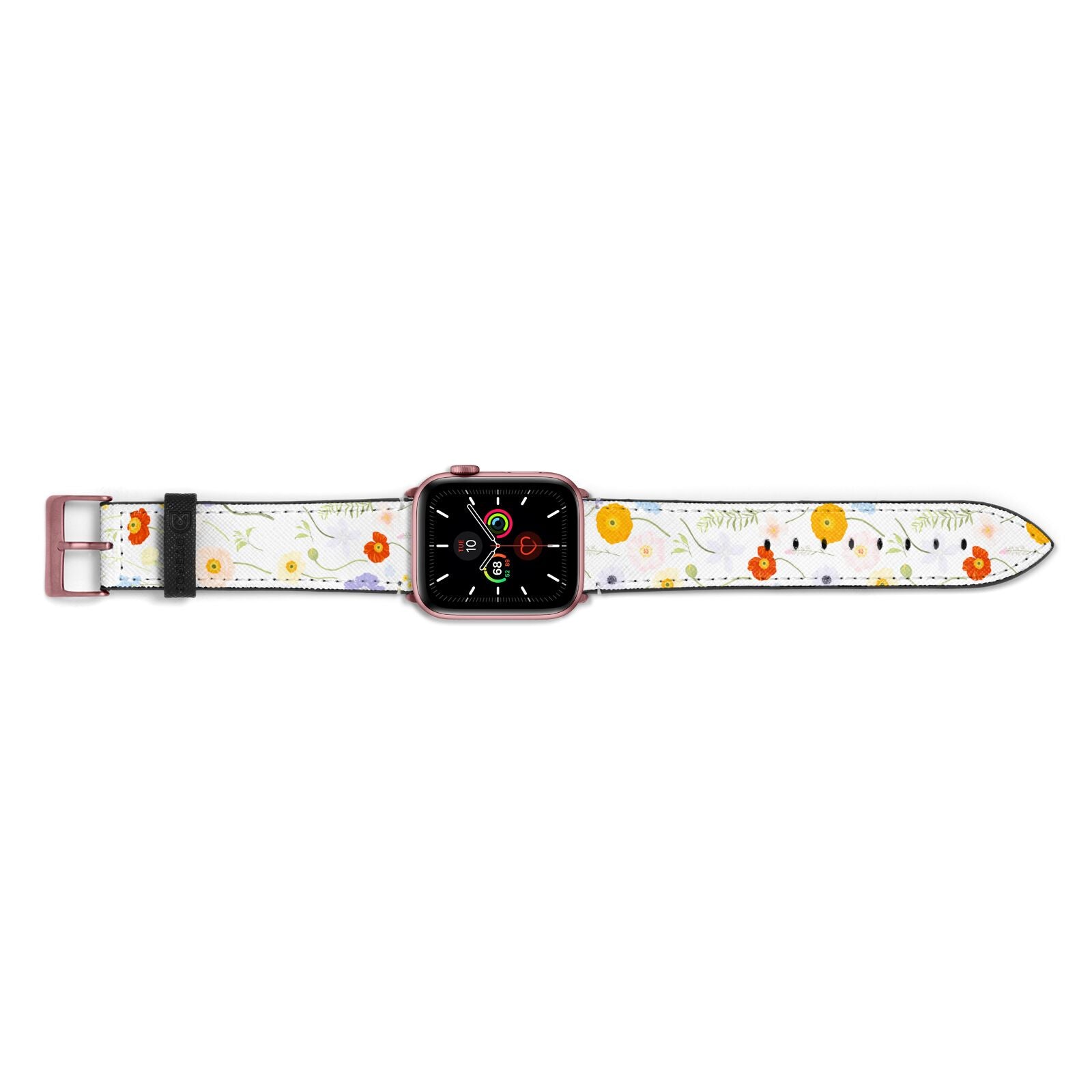 Wild Flower Apple Watch Strap Landscape Image Rose Gold Hardware