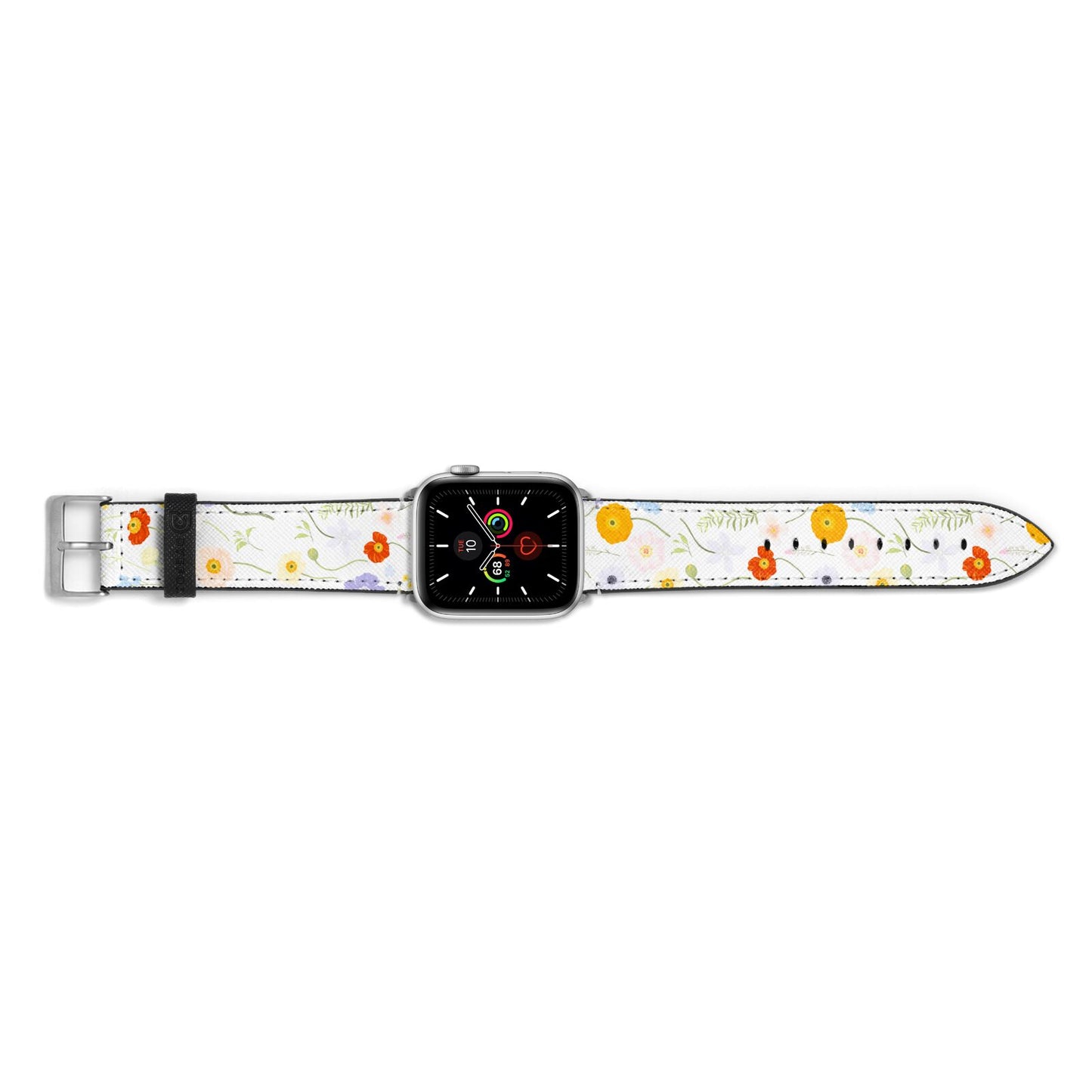 Wild Flower Apple Watch Strap Landscape Image Silver Hardware