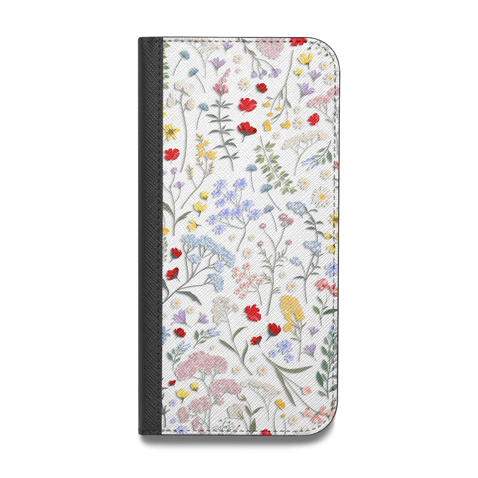 Wild Flowers Vegan Leather Flip iPhone Case