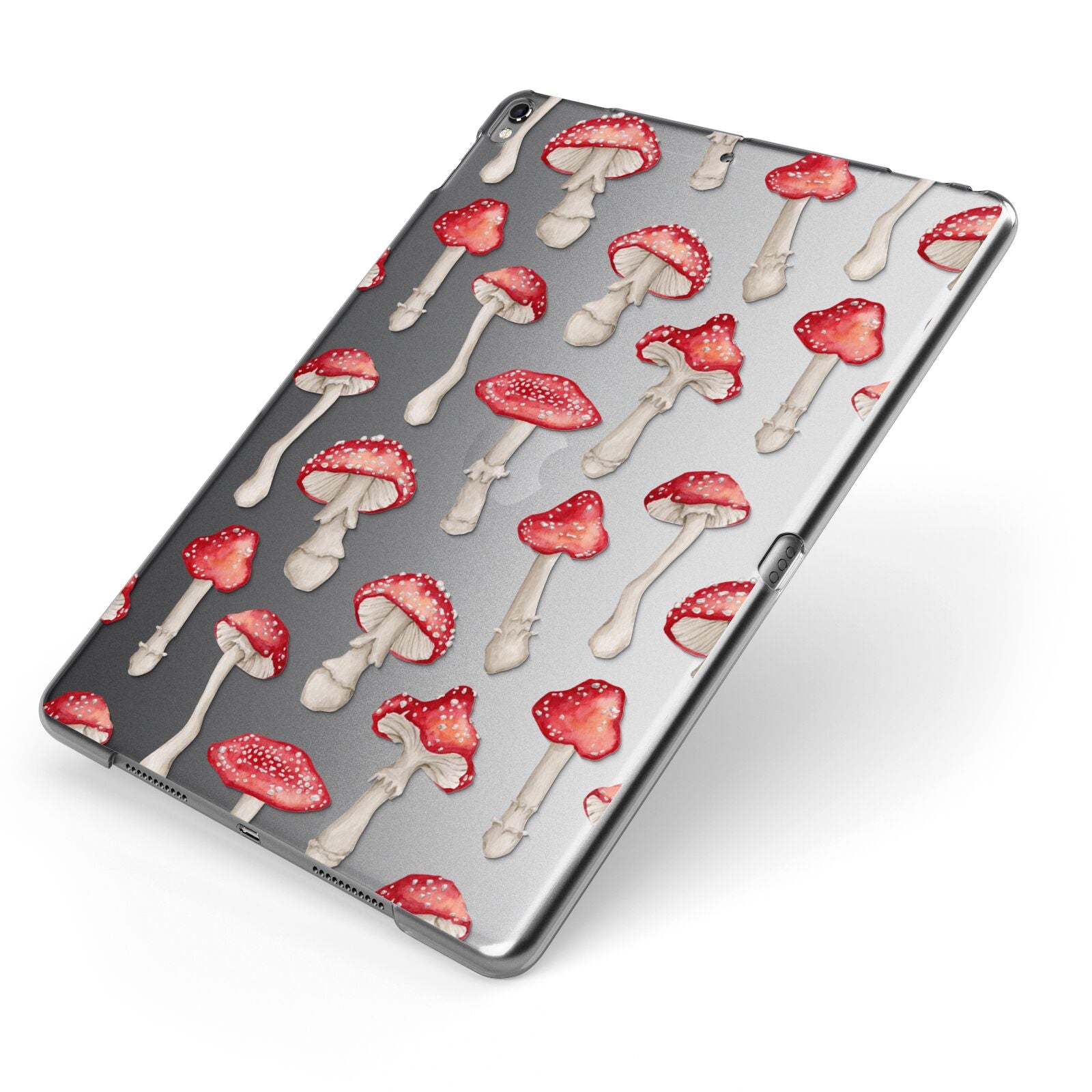 Wild Mushrooms Apple iPad Case on Grey iPad Side View