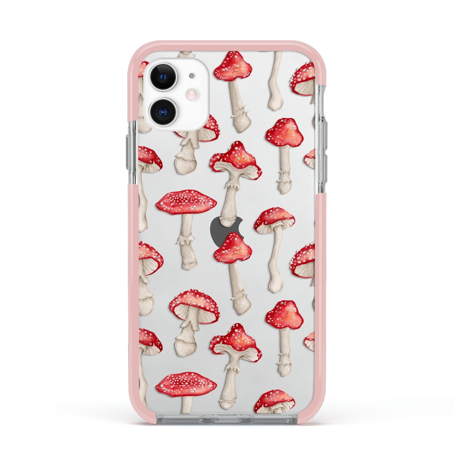 Wild Mushrooms Apple iPhone 11 in White with Pink Impact Case