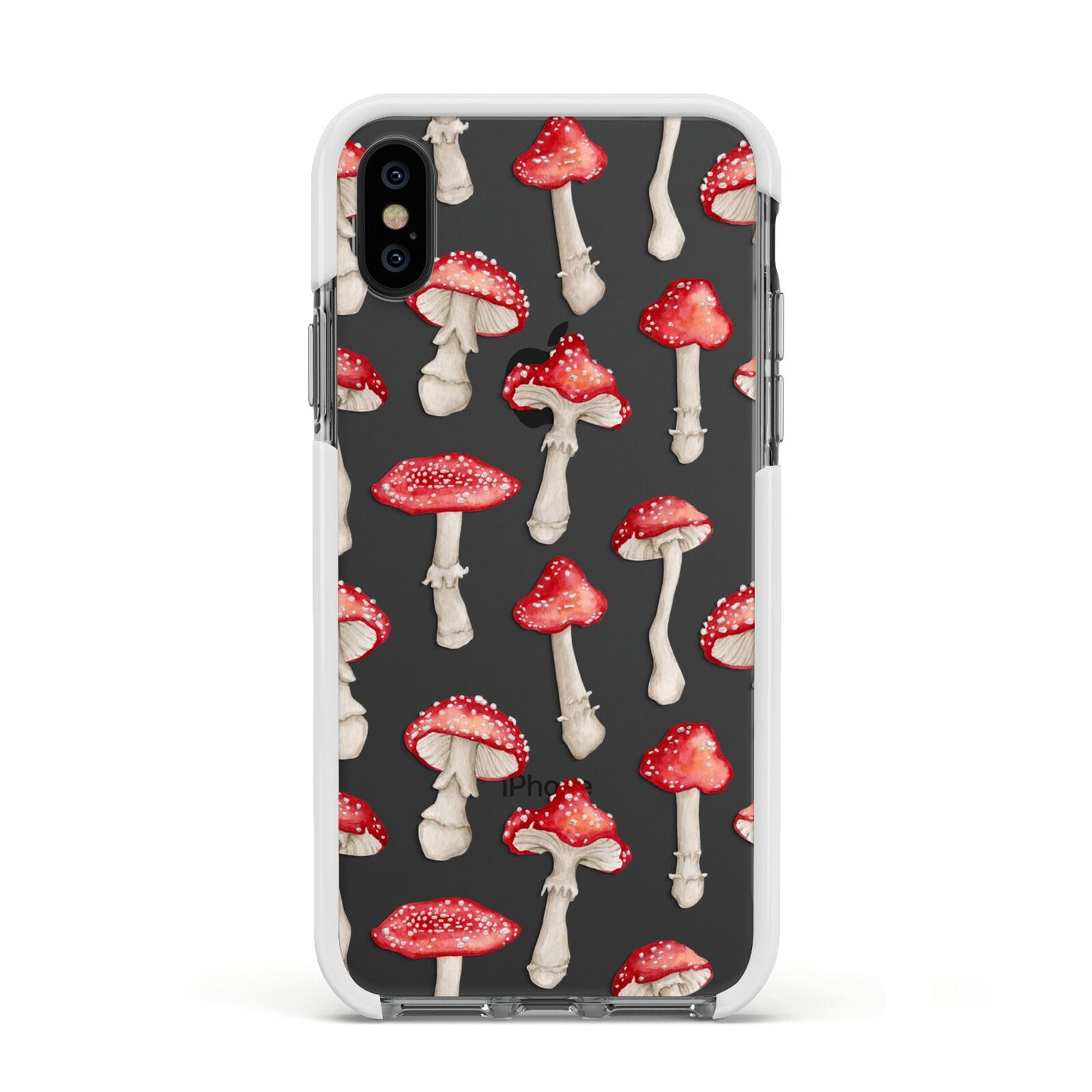 Wild Mushrooms Apple iPhone Xs Impact Case White Edge on Black Phone