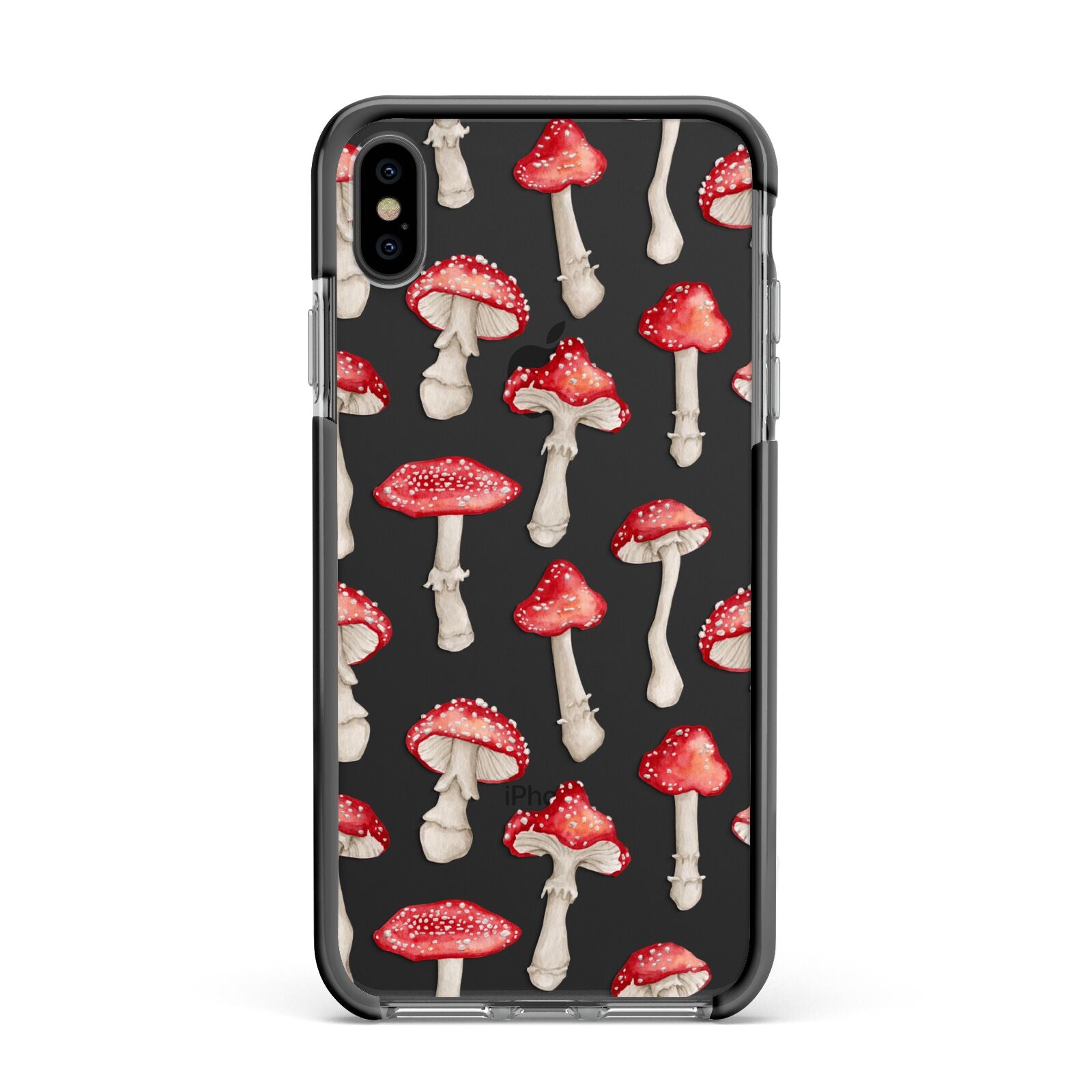 Wild Mushrooms Apple iPhone Xs Max Impact Case Black Edge on Black Phone