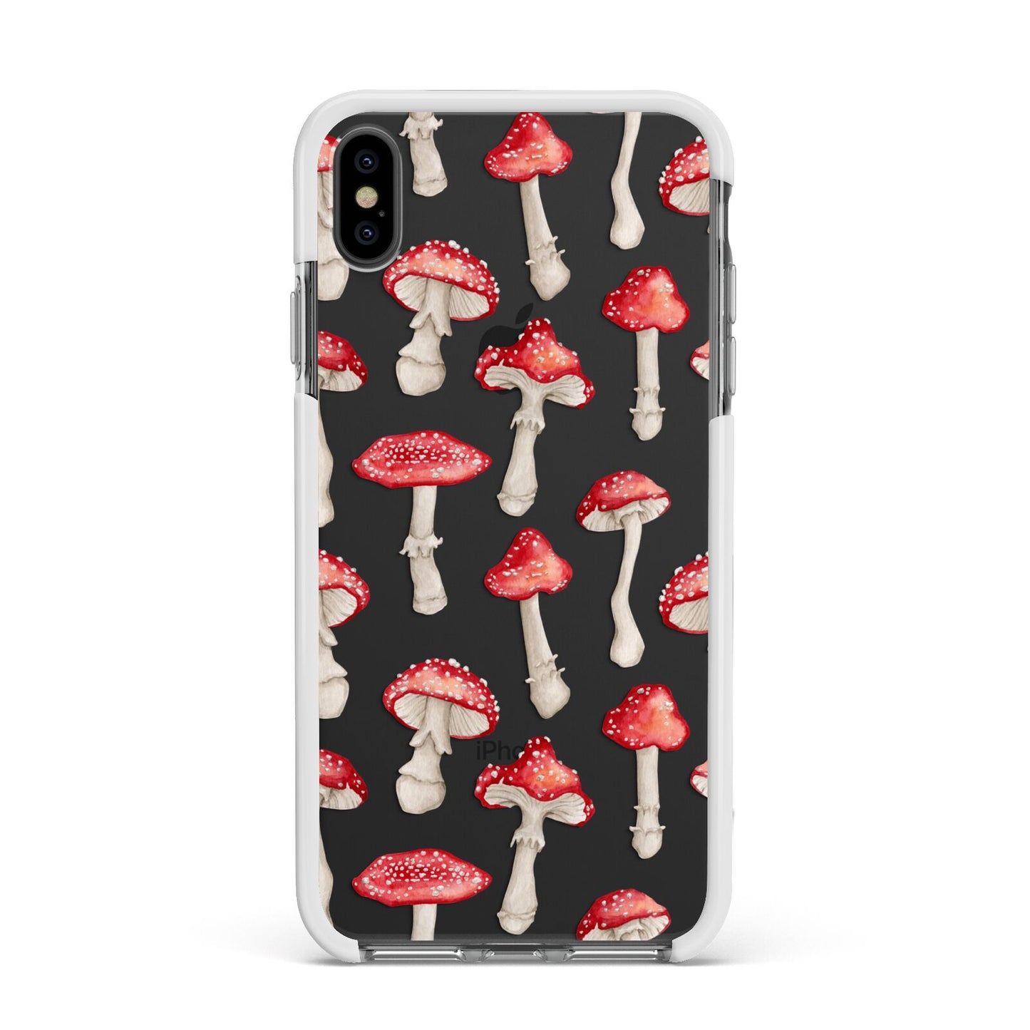 Wild Mushrooms Apple iPhone Xs Max Impact Case White Edge on Black Phone