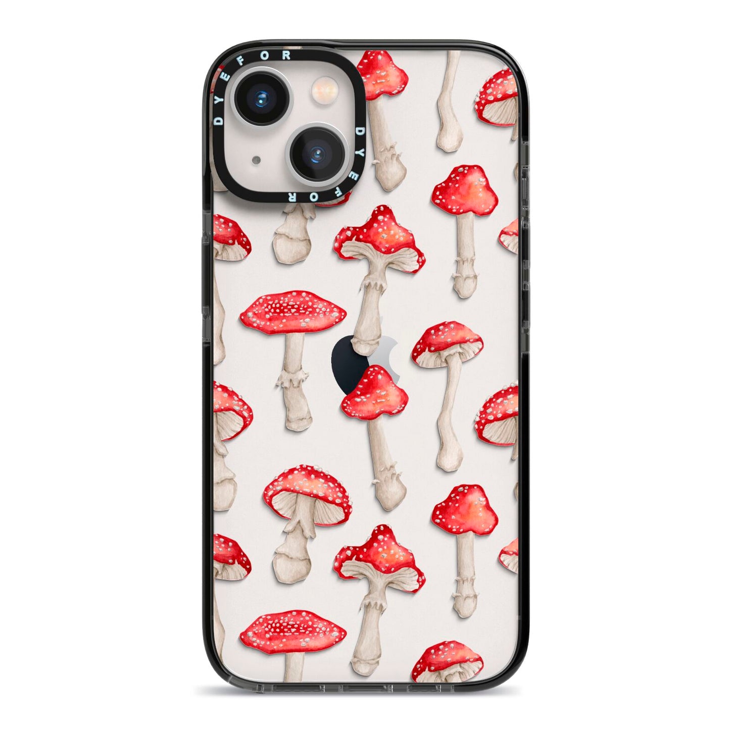 Wild Mushrooms iPhone 13 Black Impact Case on Silver phone