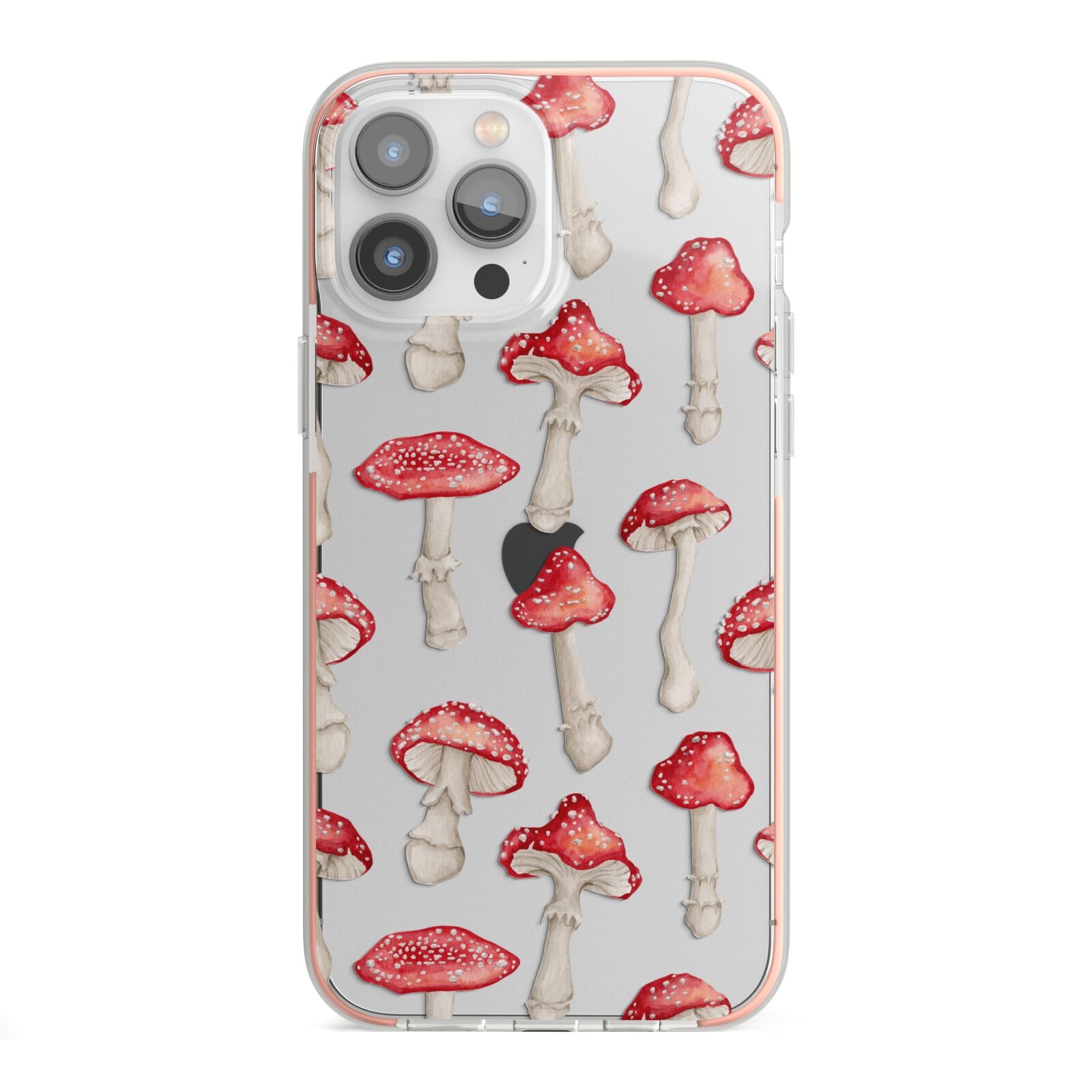 Wild Mushrooms iPhone 13 Pro Max TPU Impact Case with Pink Edges